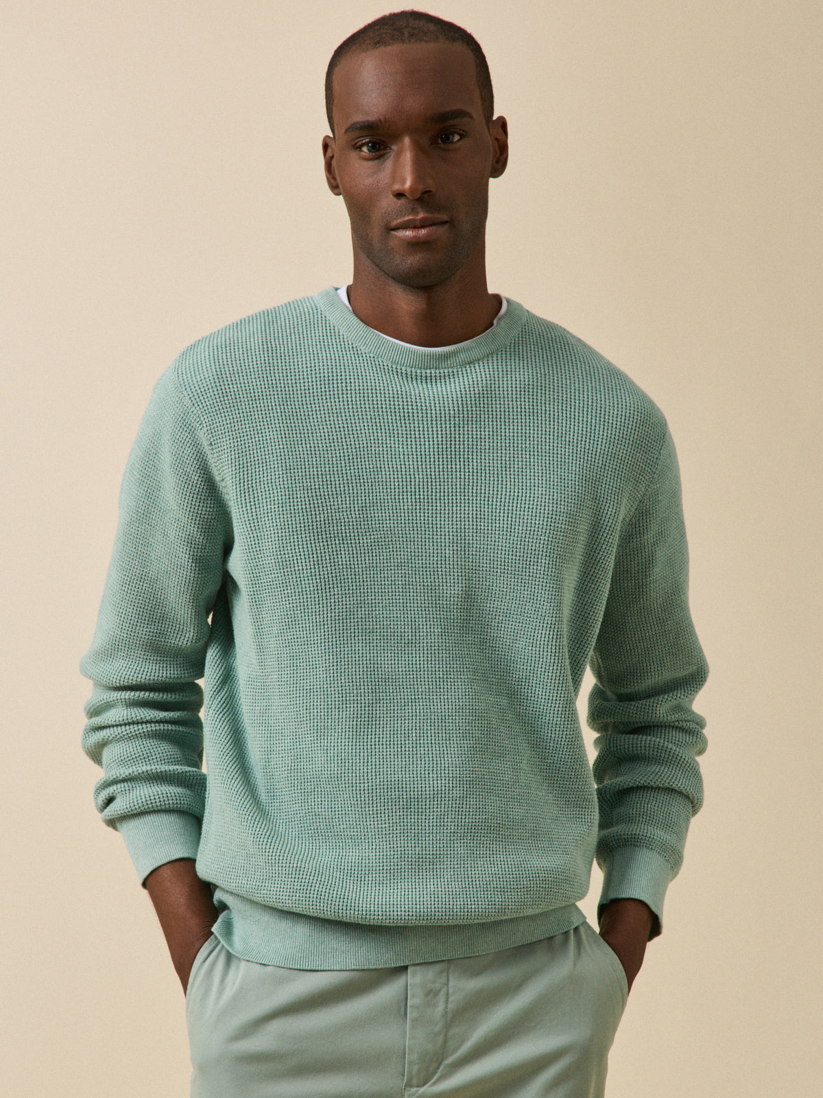 Pull  maille gaufrée homme