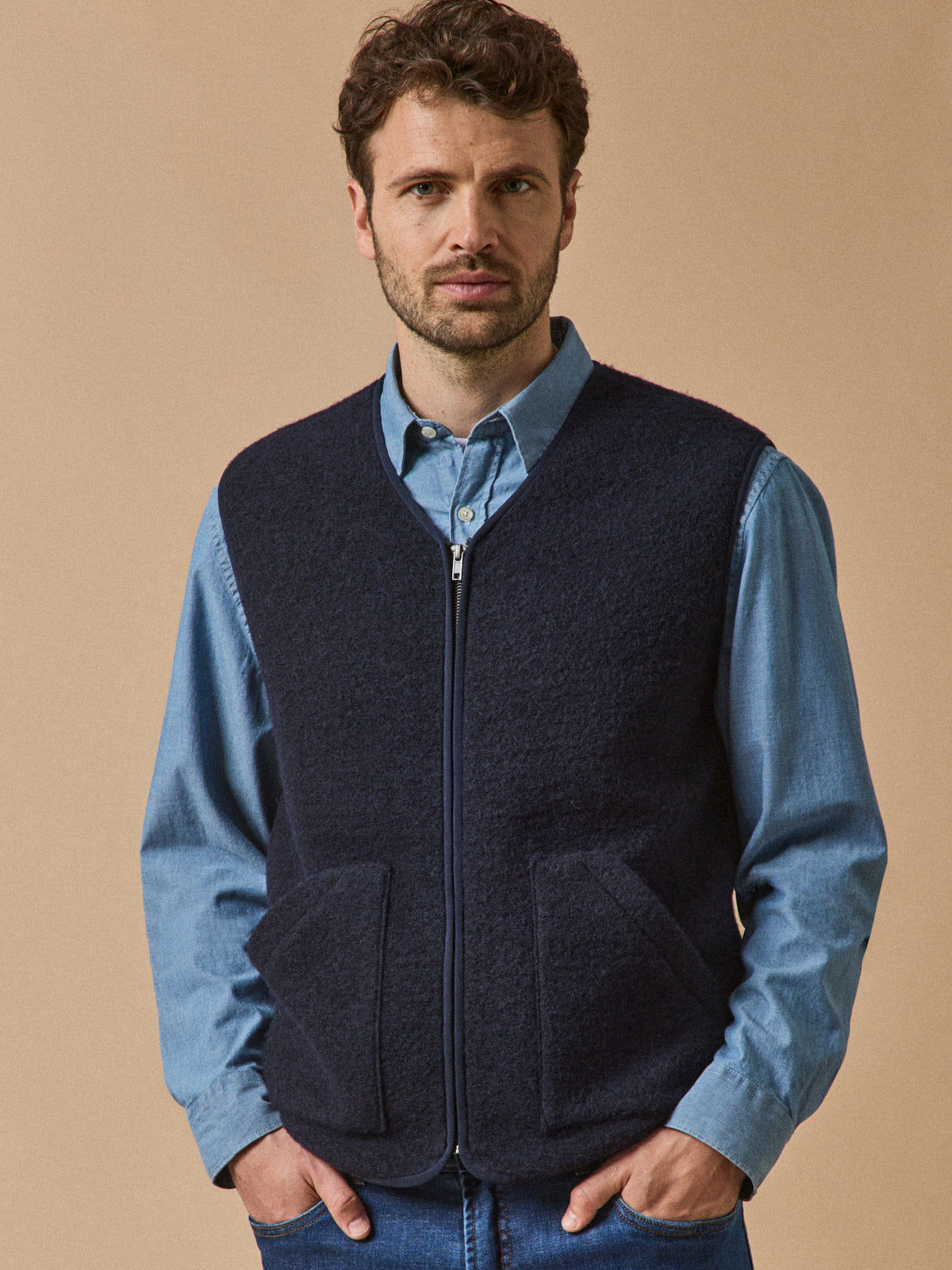 Gilet zippé sans manches homme