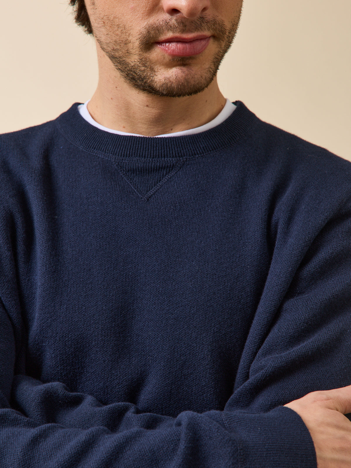 Pull effet sweat homme coton cachemire