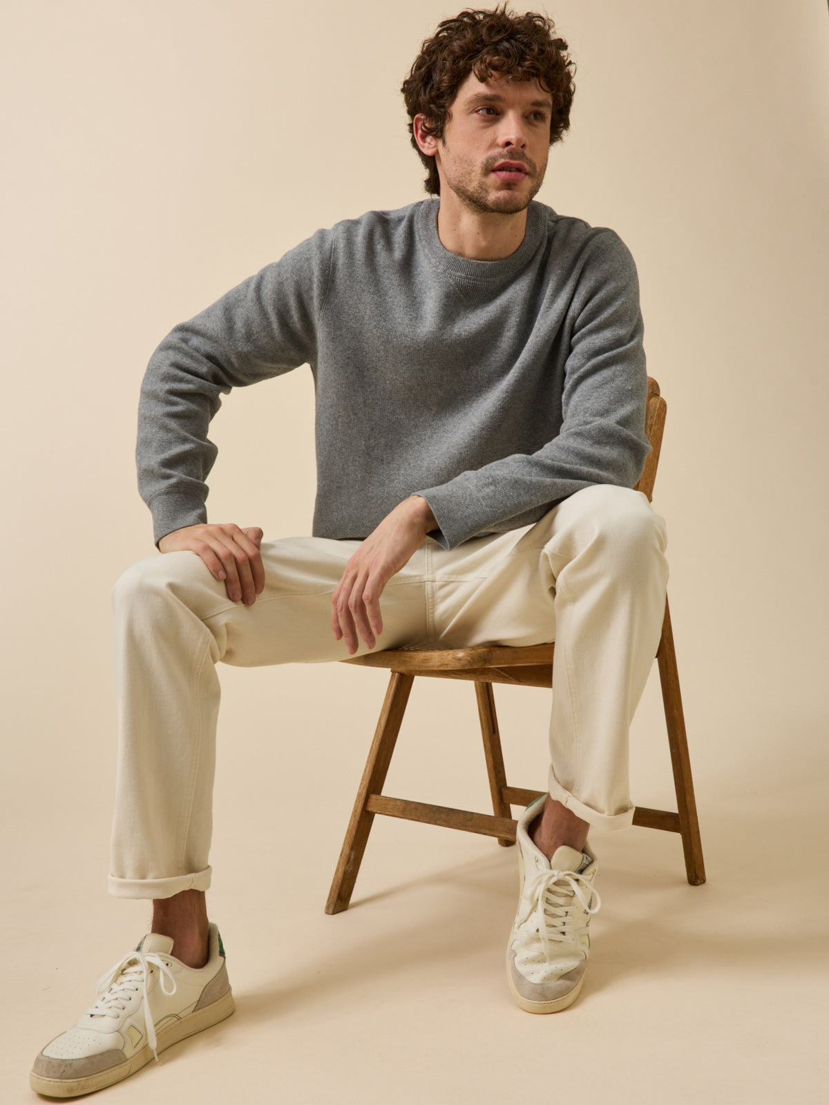 Pull effet sweat homme coton cachemire