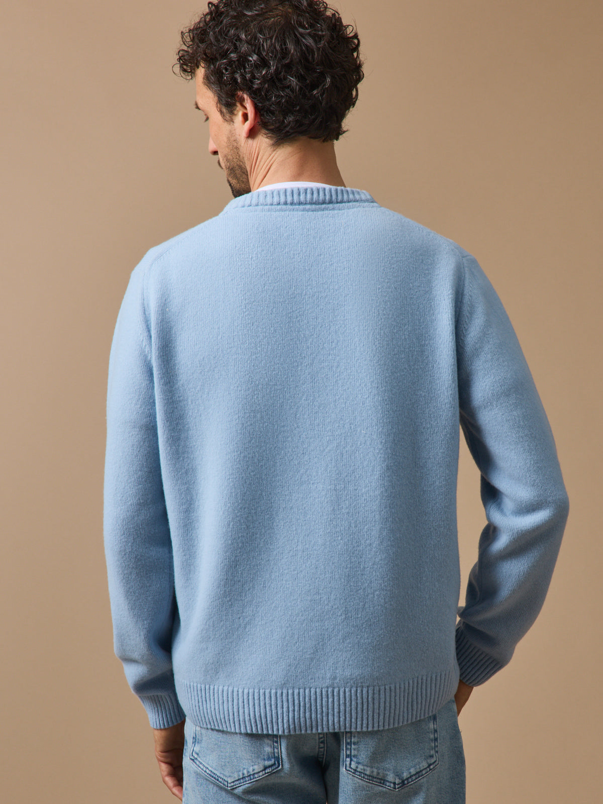 Pull col rond homme laine mélangée