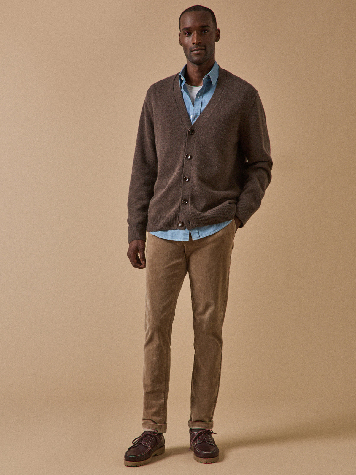Gilet col V homme laine et cachemire