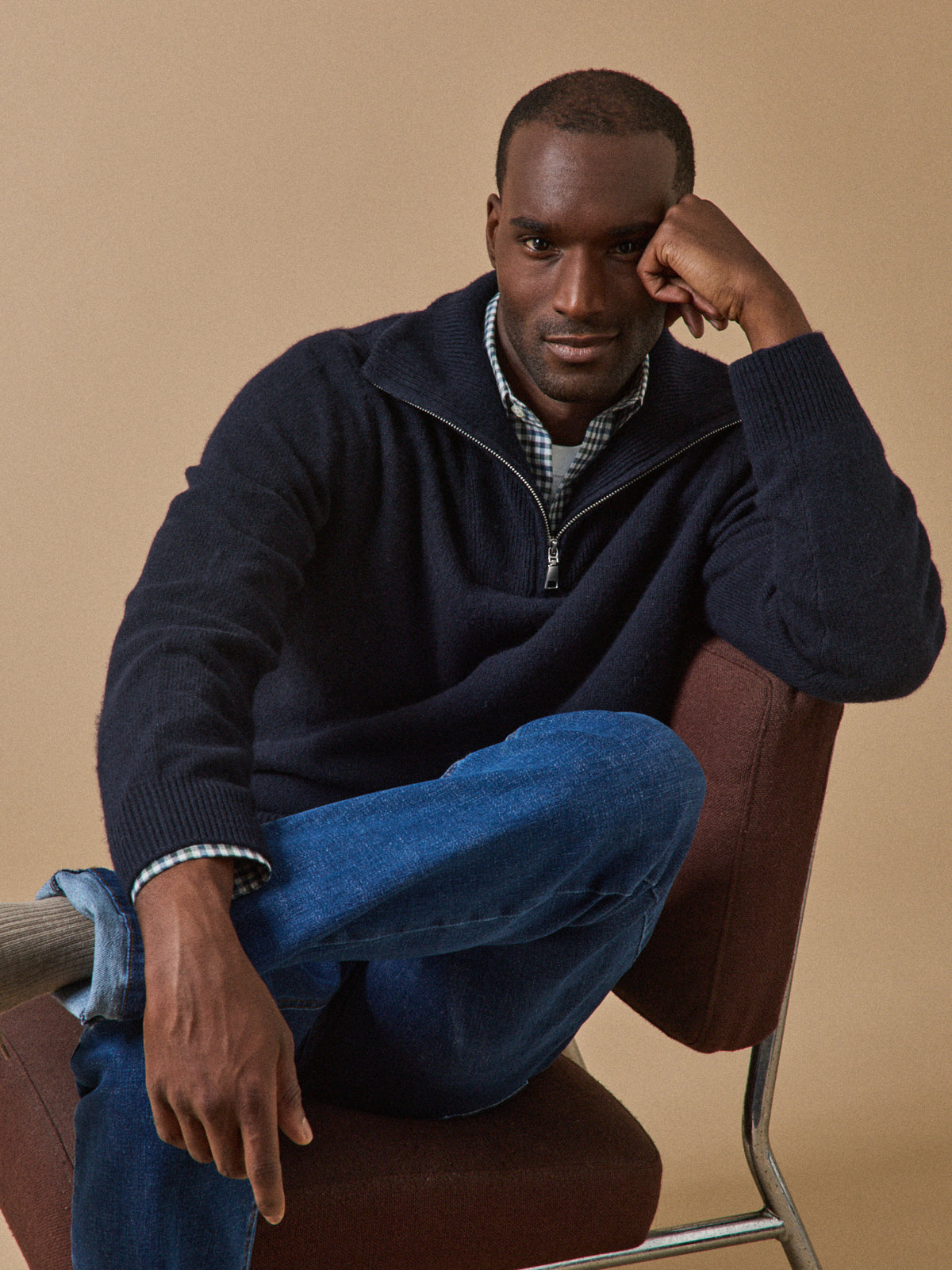 Pull col camionneur laine mérinos homme