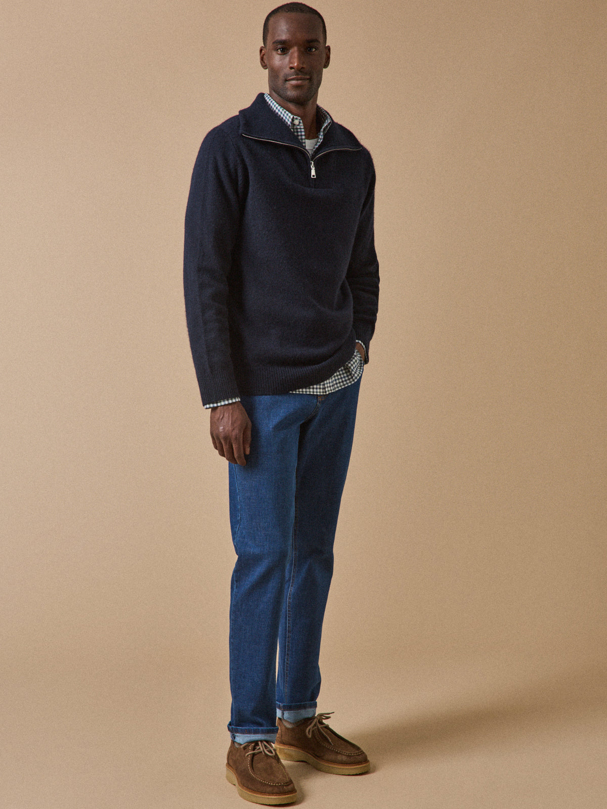 Pull col camionneur laine mérinos homme