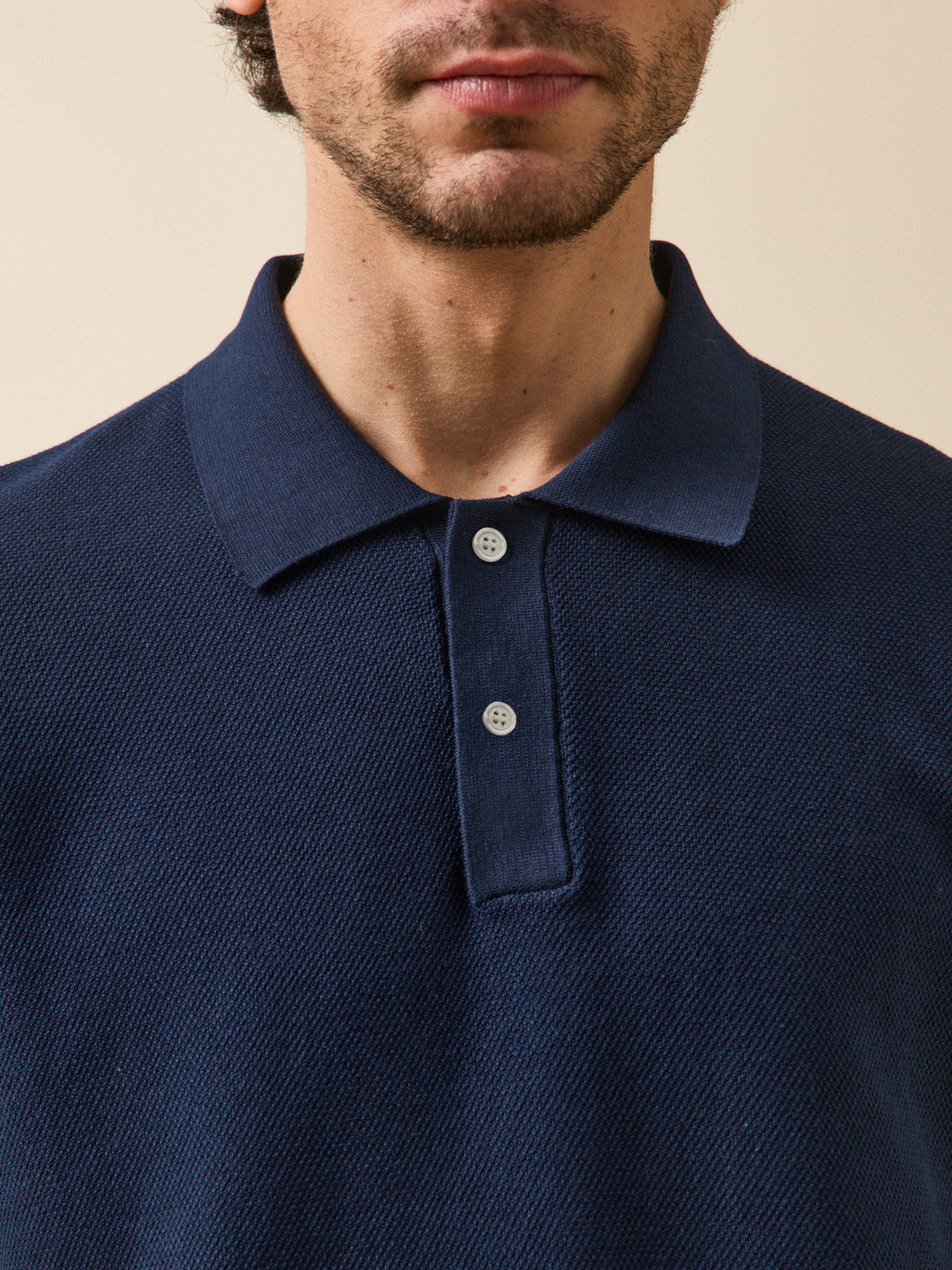Pull col polo manches courtes homme