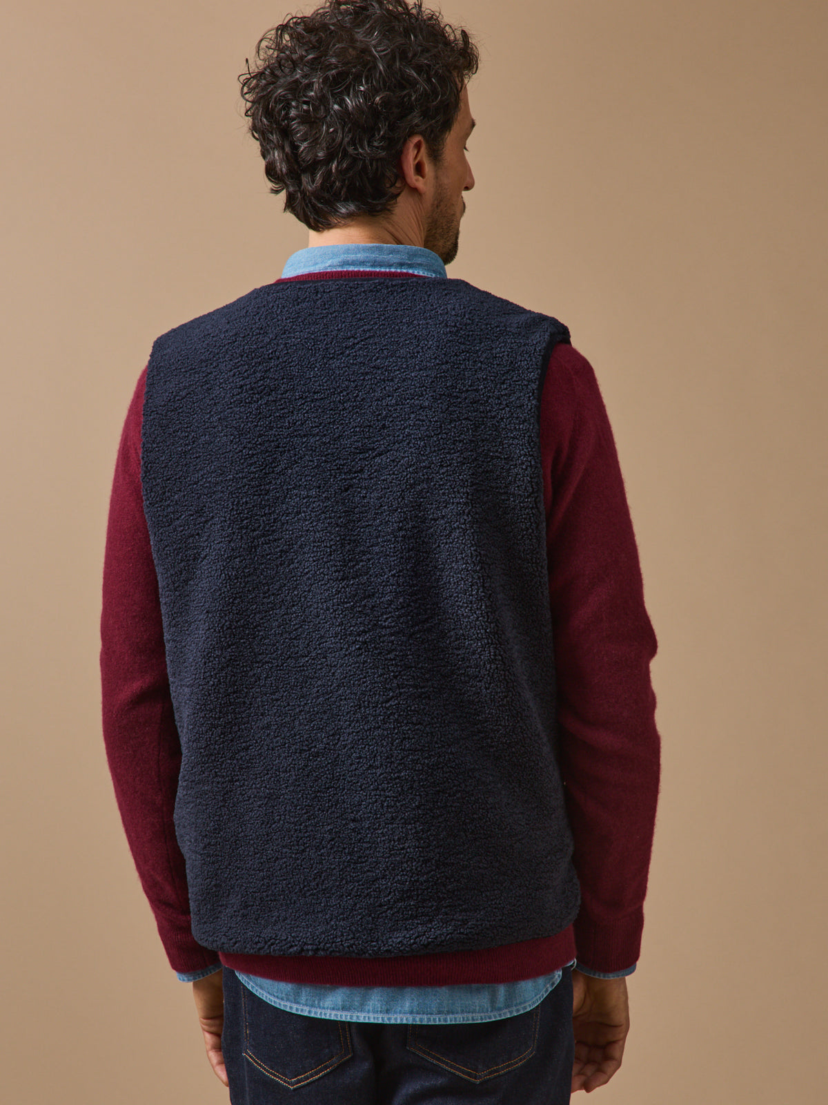 Veste sans manches en sherpa homme