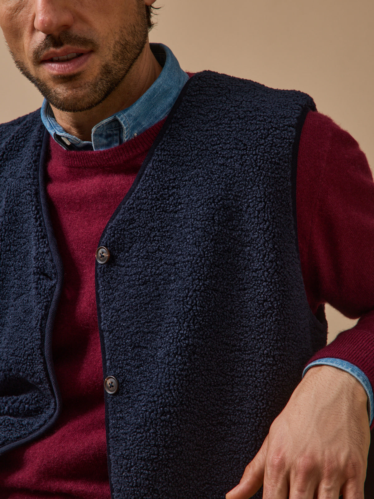 Veste sans manches en sherpa homme