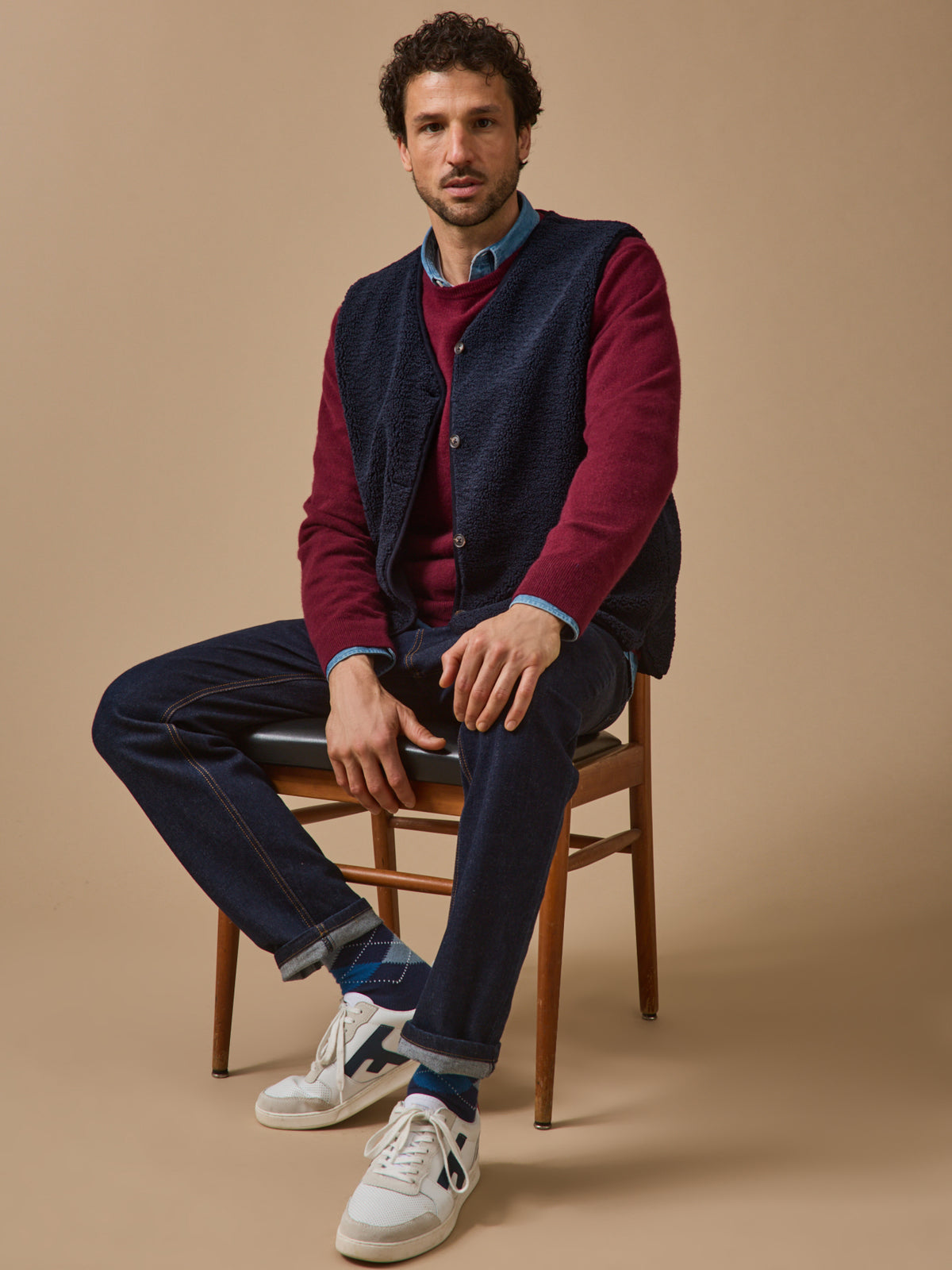 Veste sans manches en sherpa homme