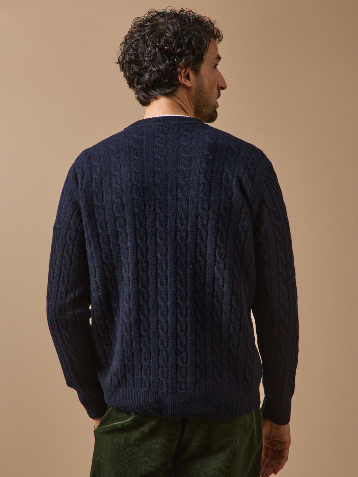 Pull torsades homme en laine