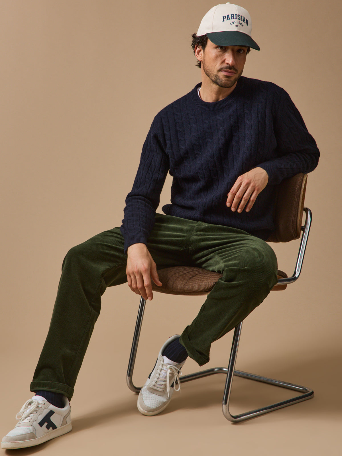 Pull torsades homme en laine