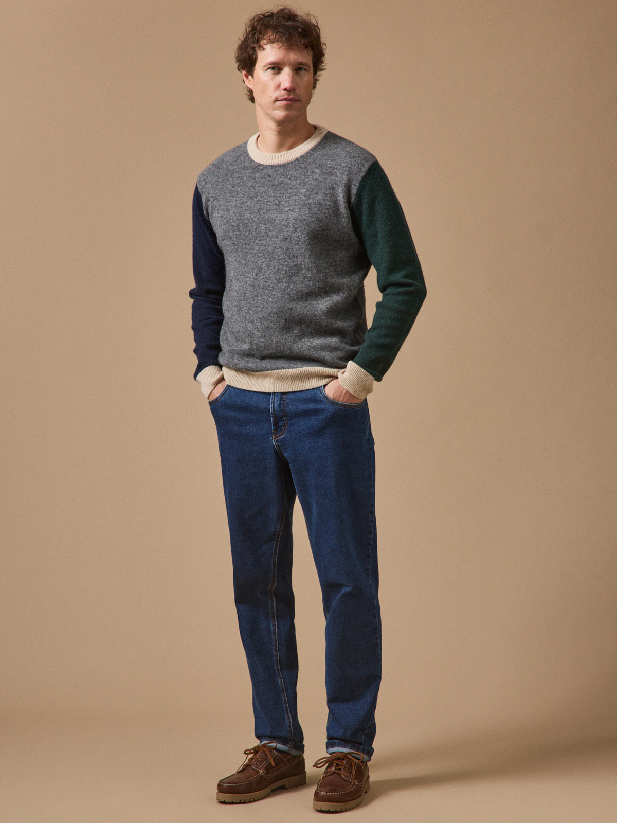 Pull colorblock homme