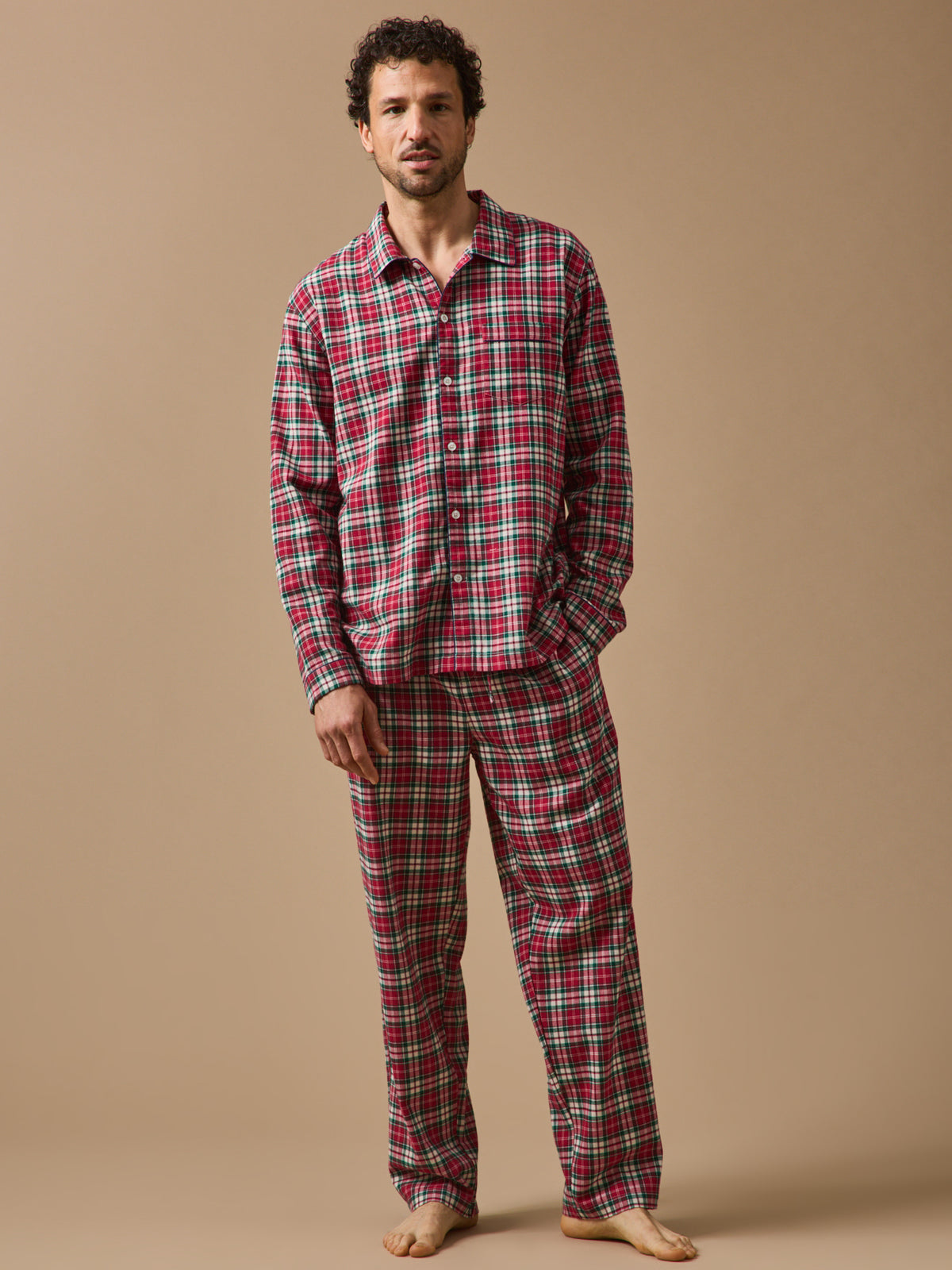 Pyjama flanelle carreaux homme
