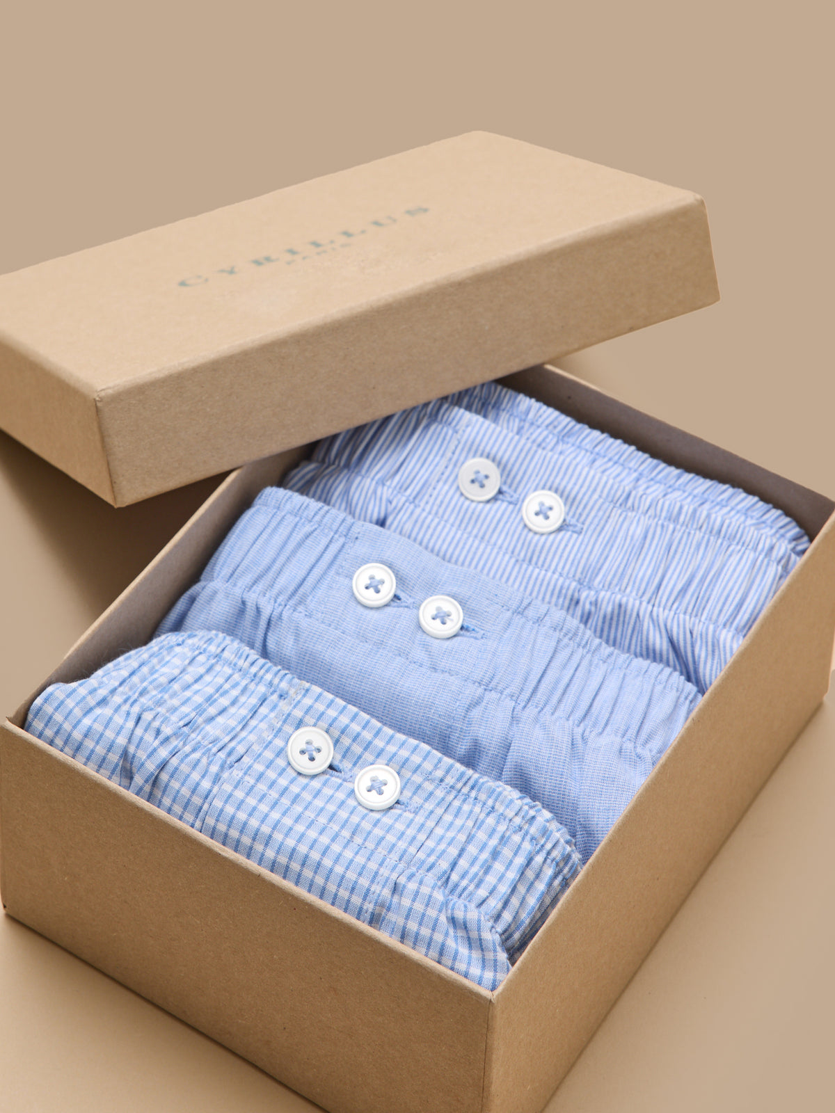 Boîte cadeau : lot de 3 caleçons assortis homme