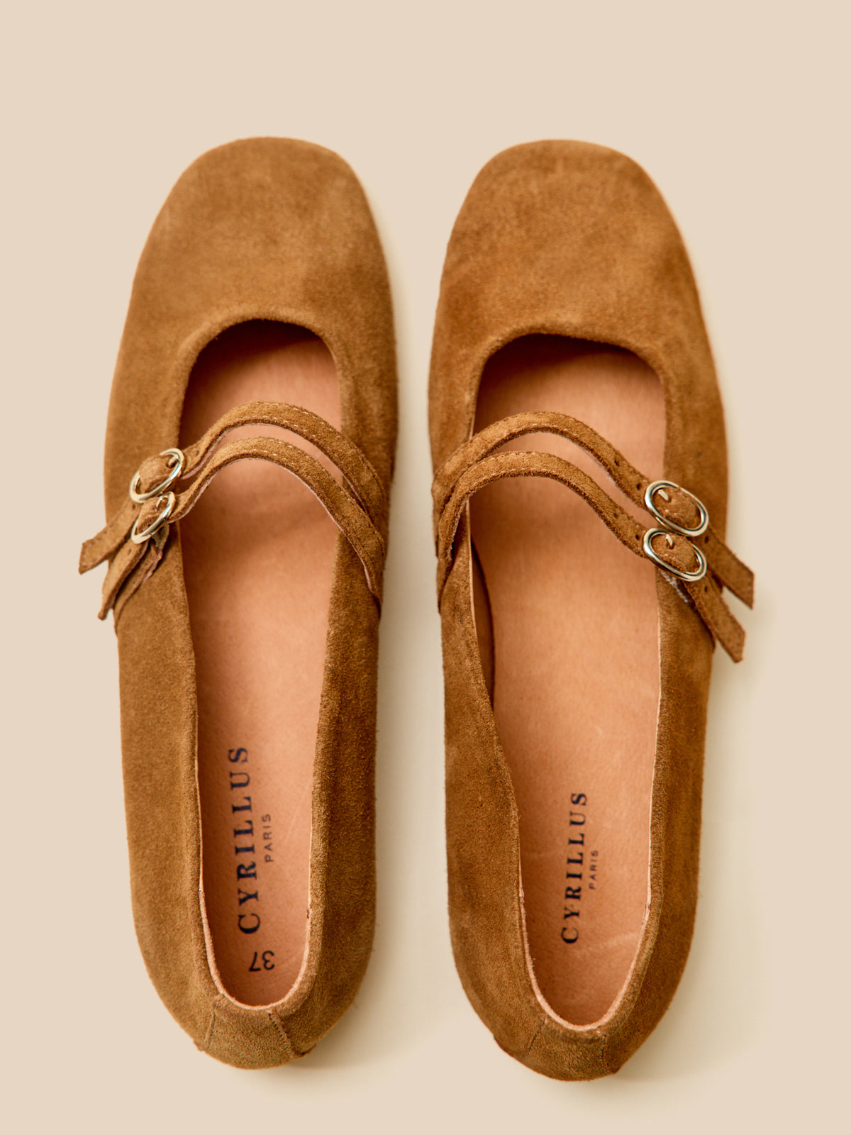 Ballerines 2 brides cuir femme