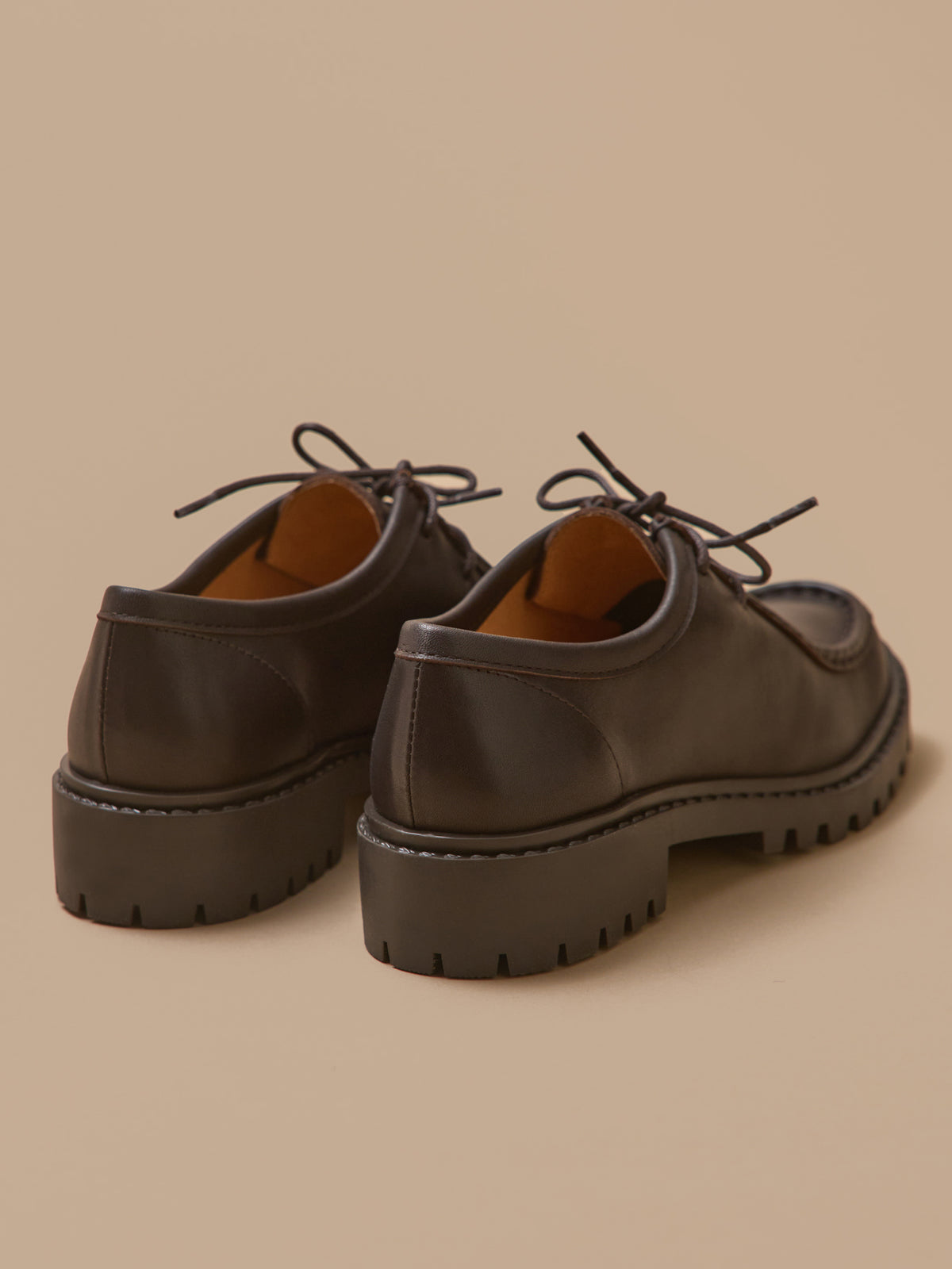 Derbies semelle crantée cuir femme