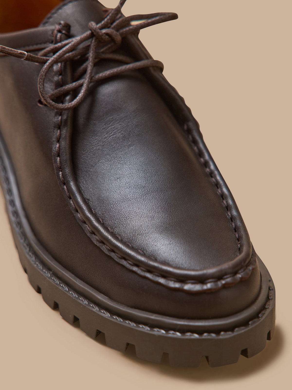 Derbies semelle crantée cuir femme