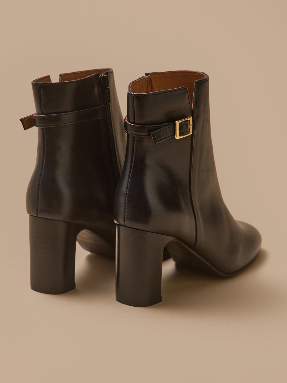 Boots à talon cuir femme