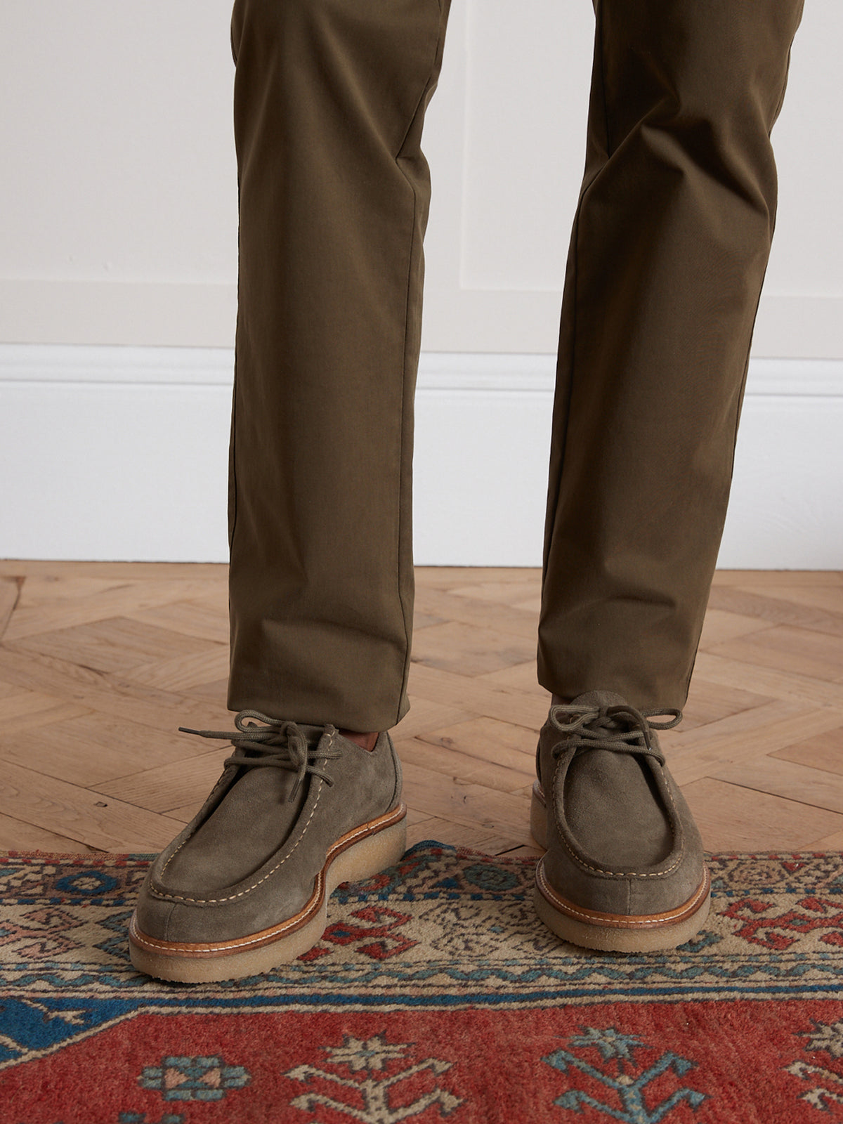 Derbies lacets croûte de cuir homme