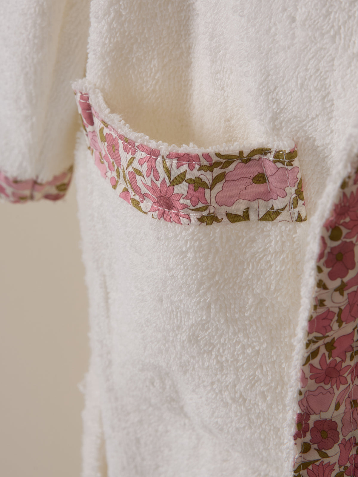 Peignoir enfant en éponge et tissu Liberty