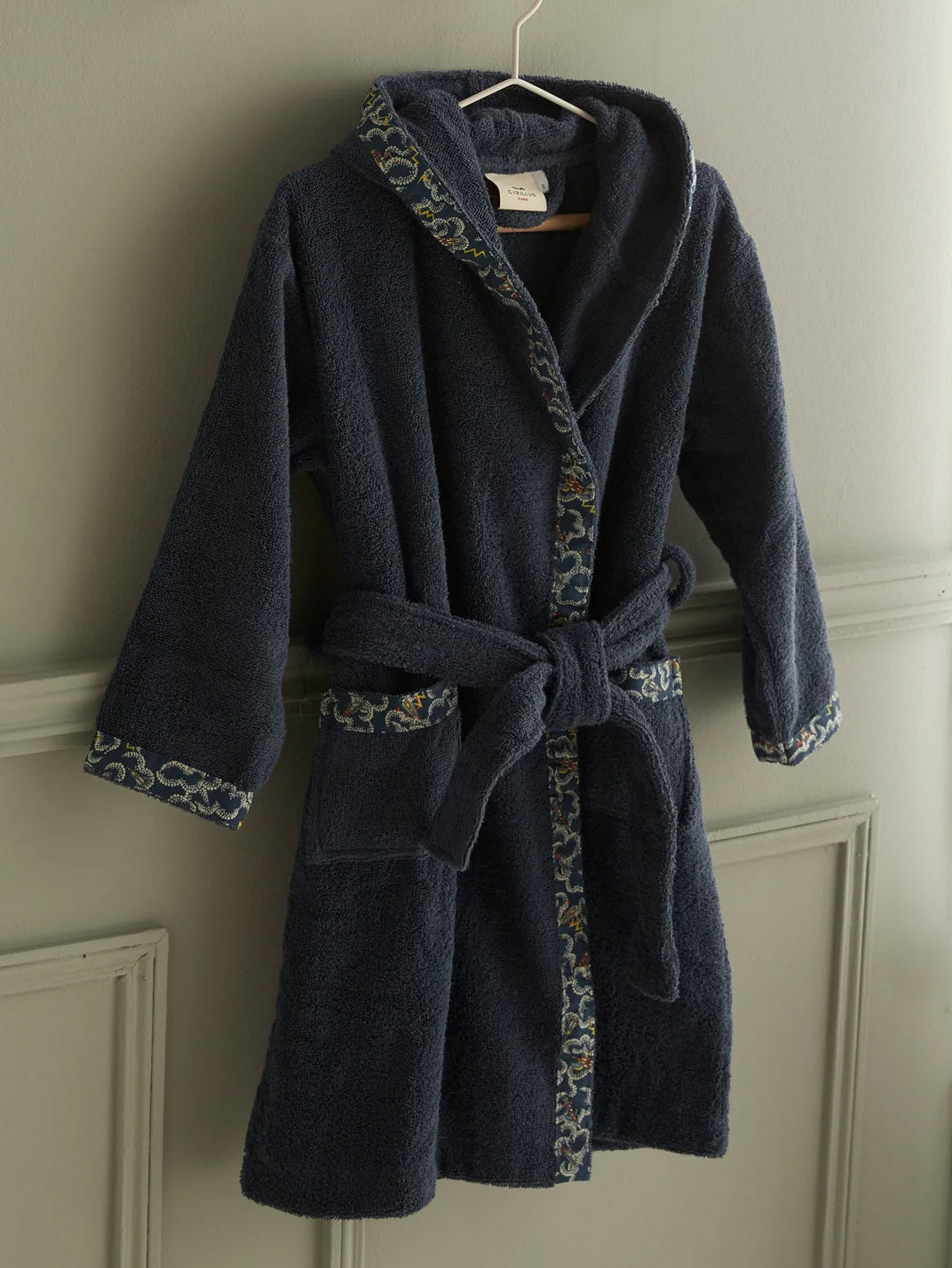 Peignoir enfant en éponge et tissu Liberty