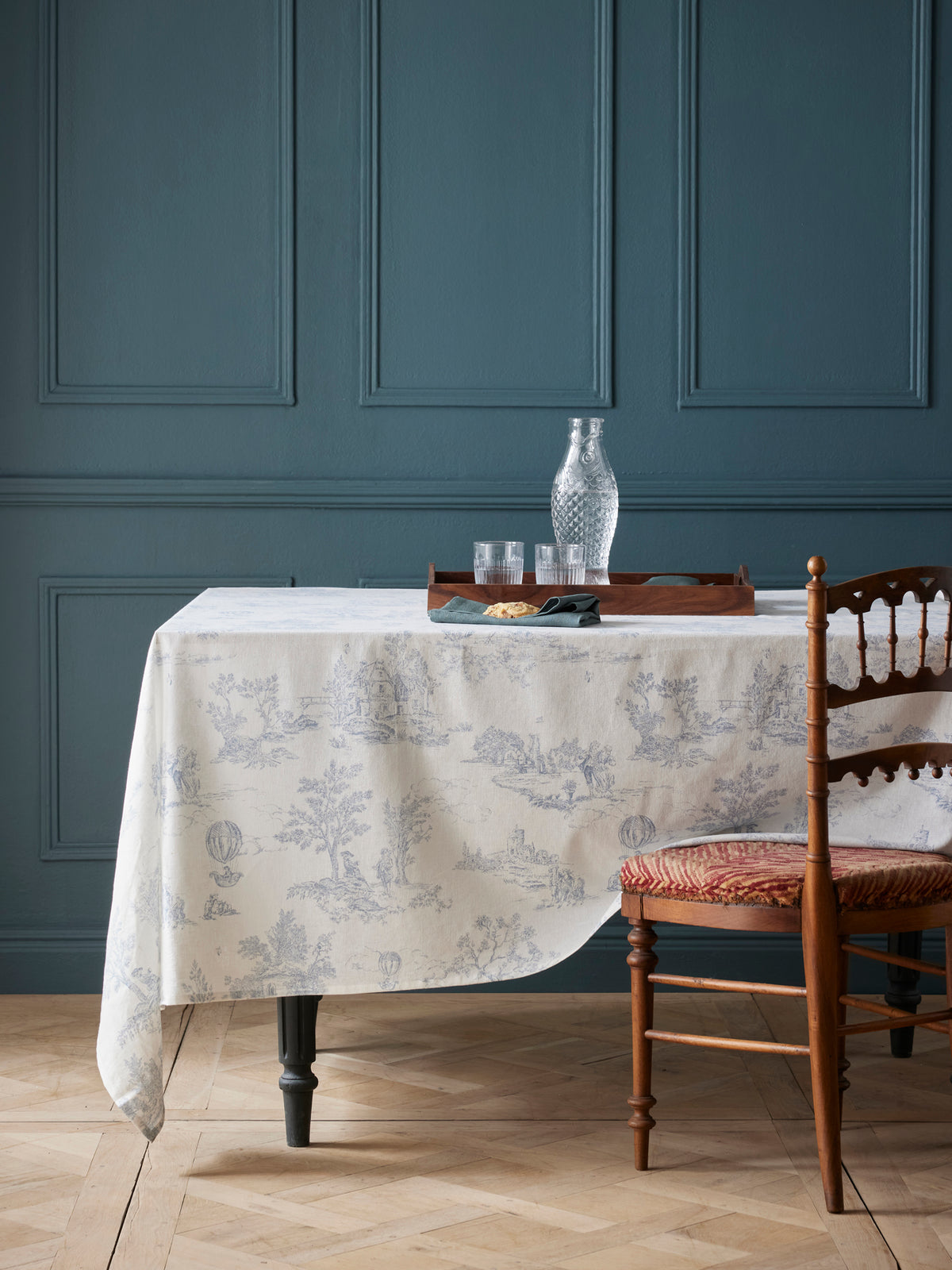 Nappe en coton tramé