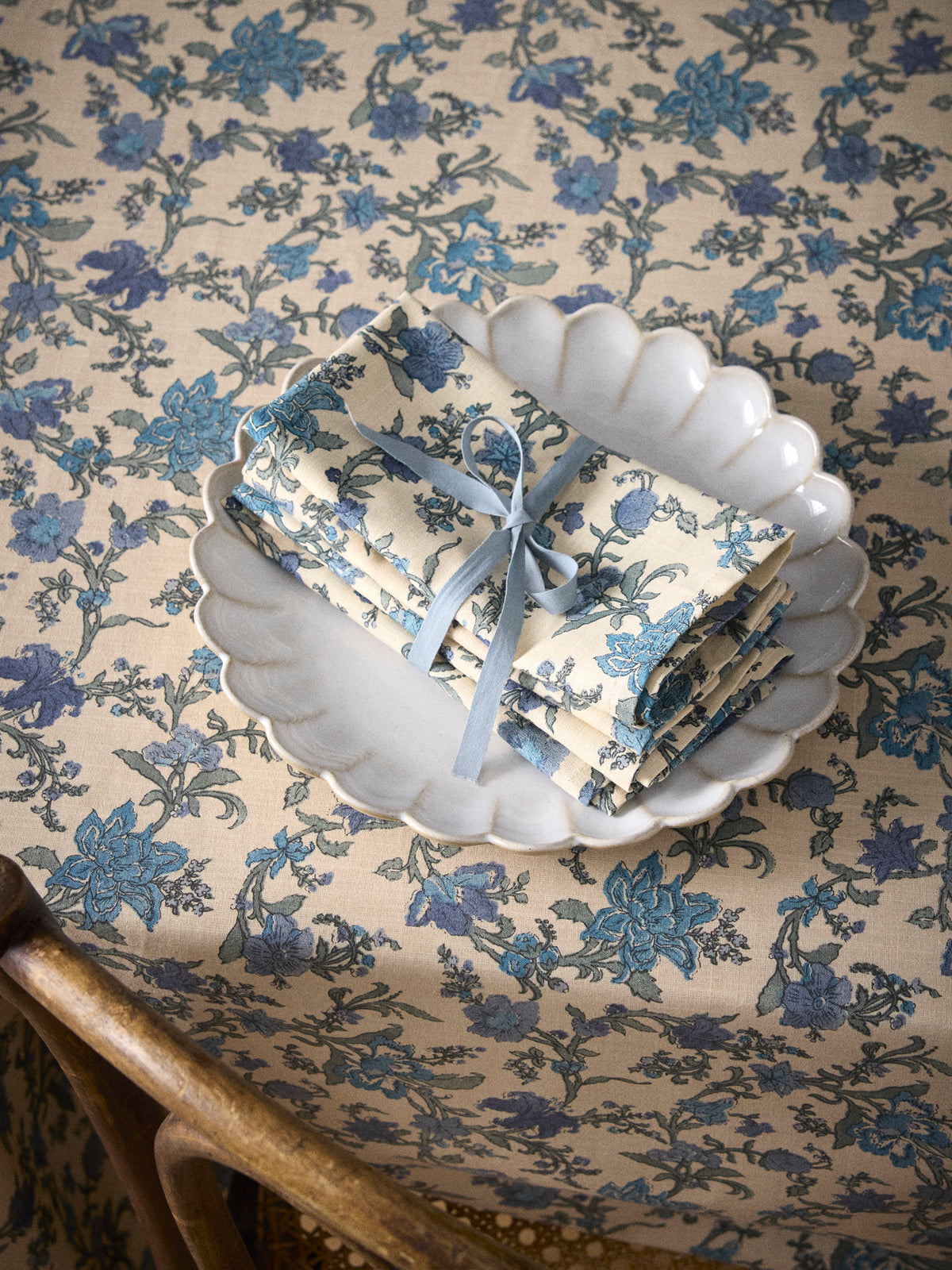 Serviette de table Aurore coton tramé par lot de 4