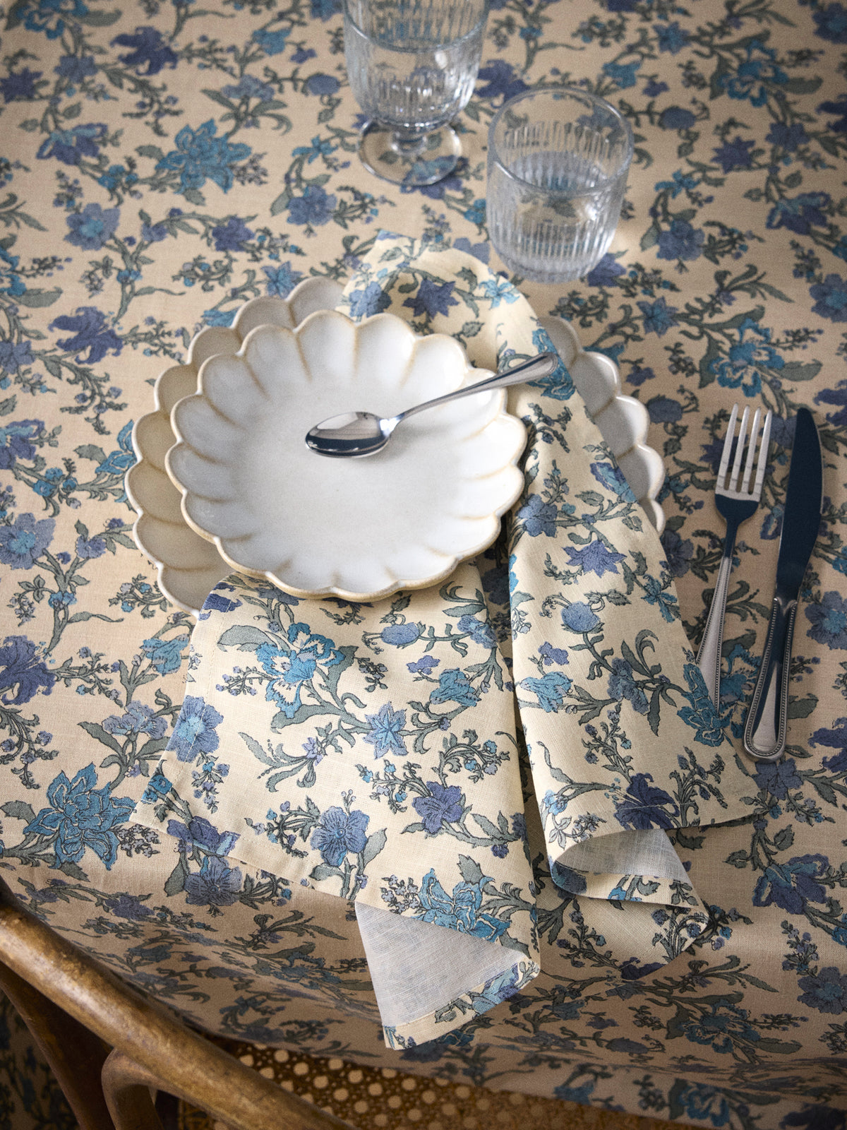 Serviette de table Aurore coton tramé par lot de 4
