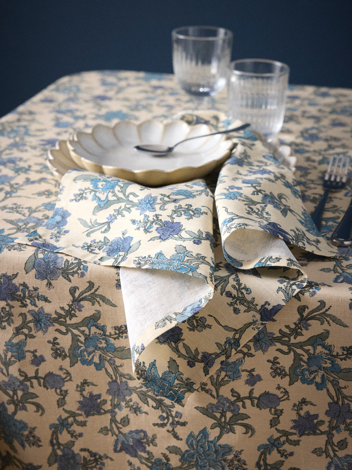 Serviette de table Aurore coton tramé par lot de 4