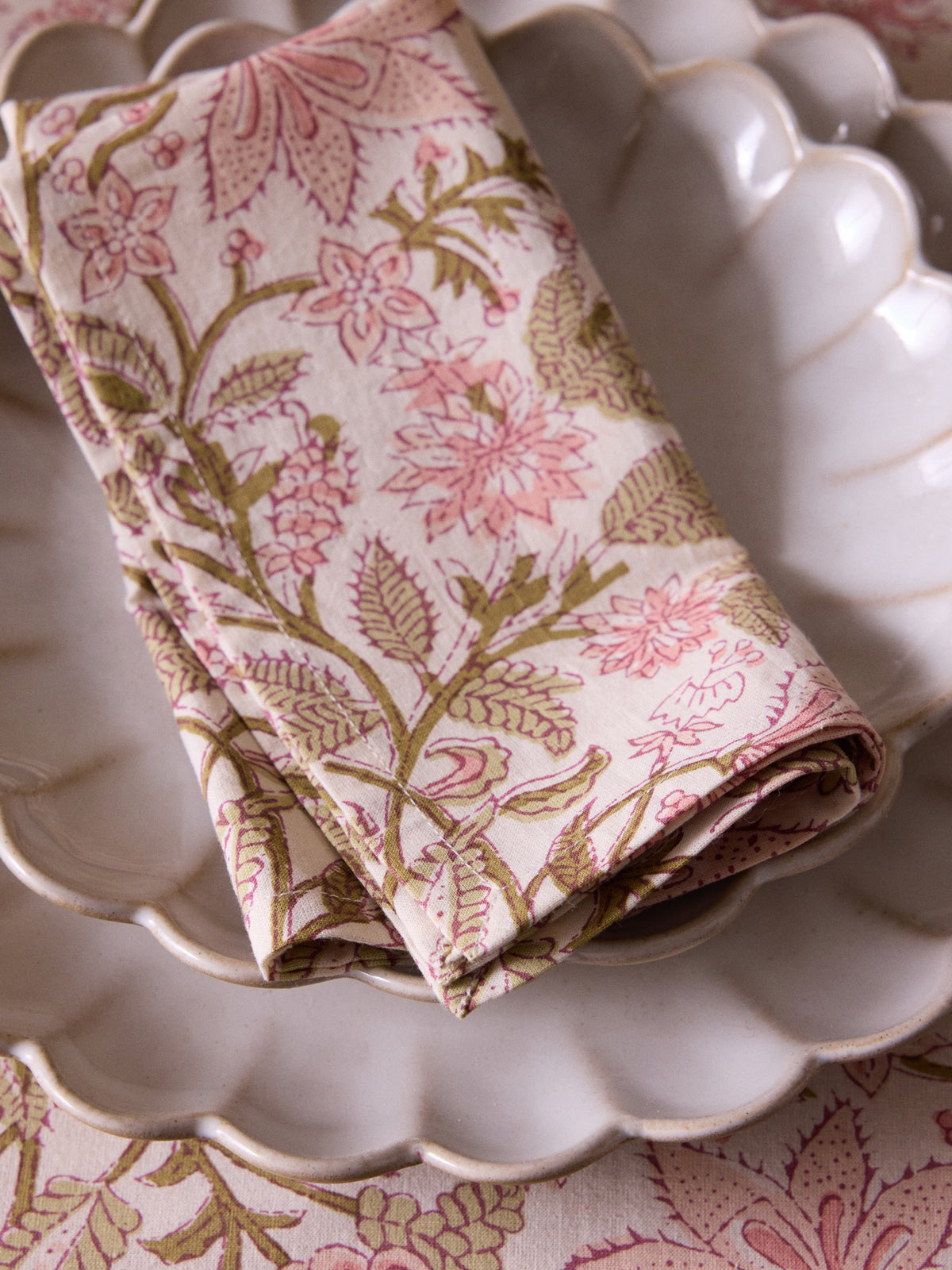 Serviettes de table imprimé indien par lot de 4