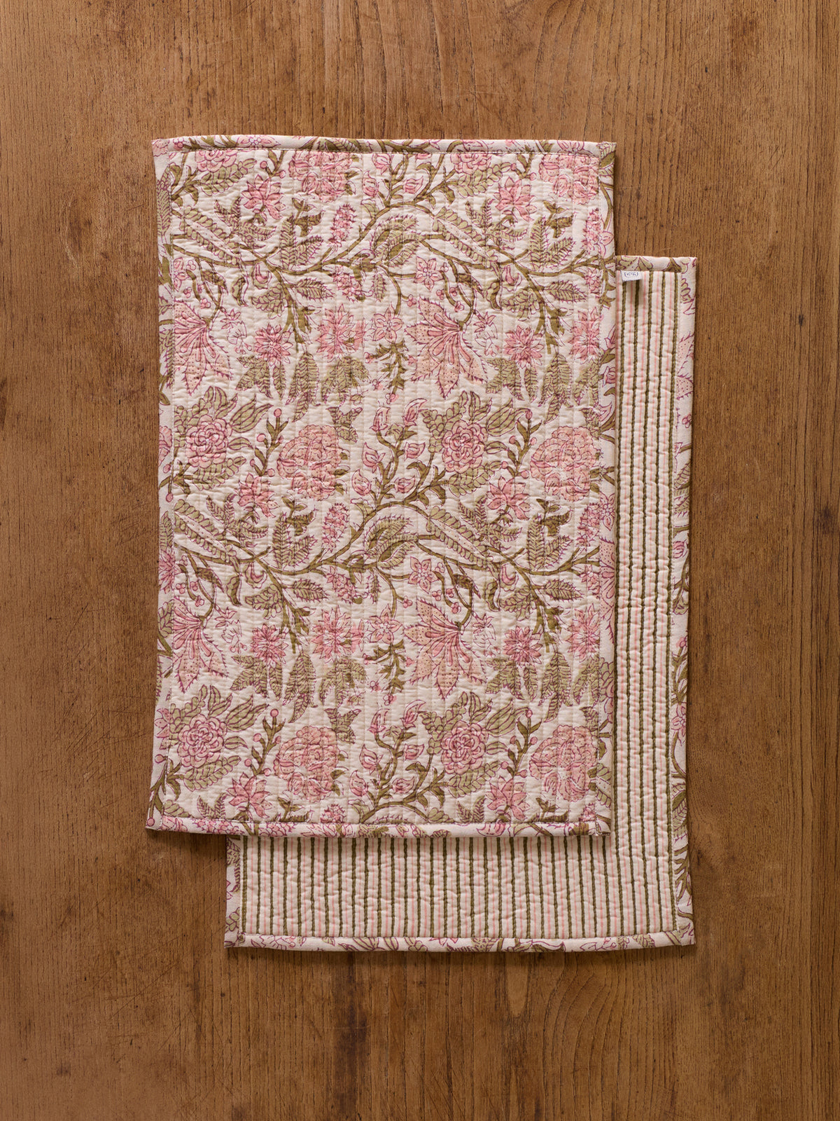 Set de table par lot de 2 imprimé Rosa