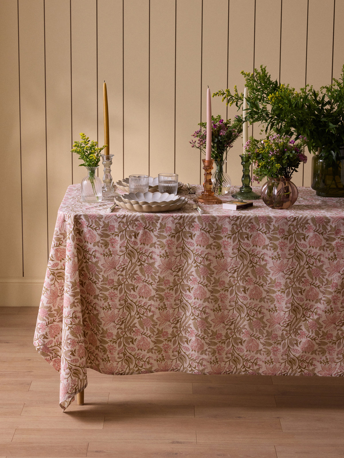 Nappe en coton imprimé indien Rosa