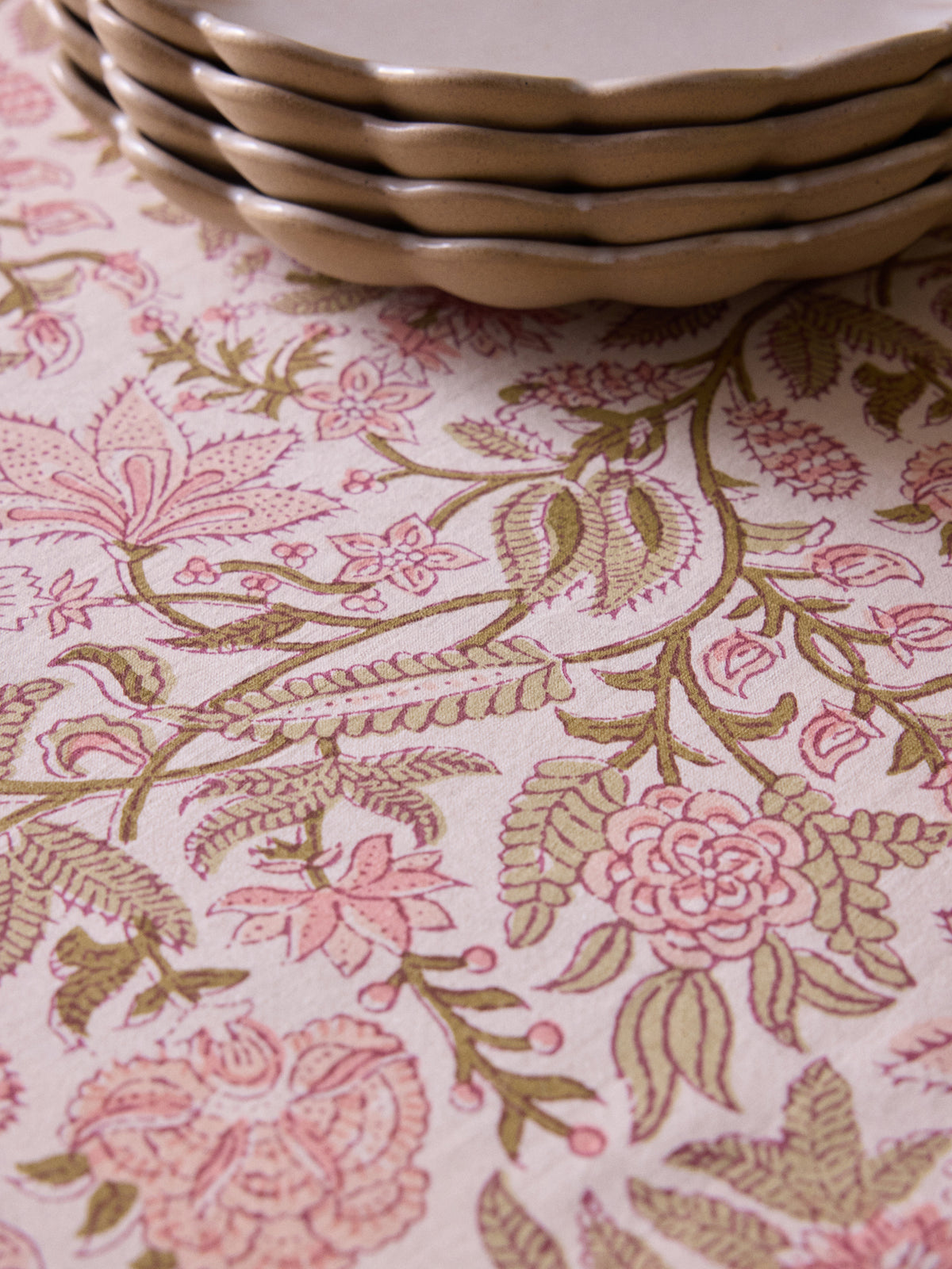 Nappe en coton imprimé indien Rosa