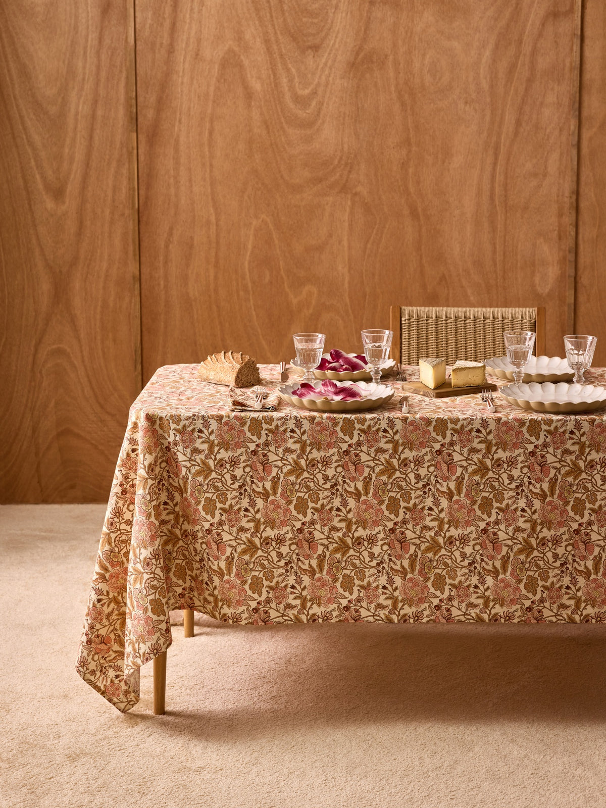 Nappe imprimée en coton tramé