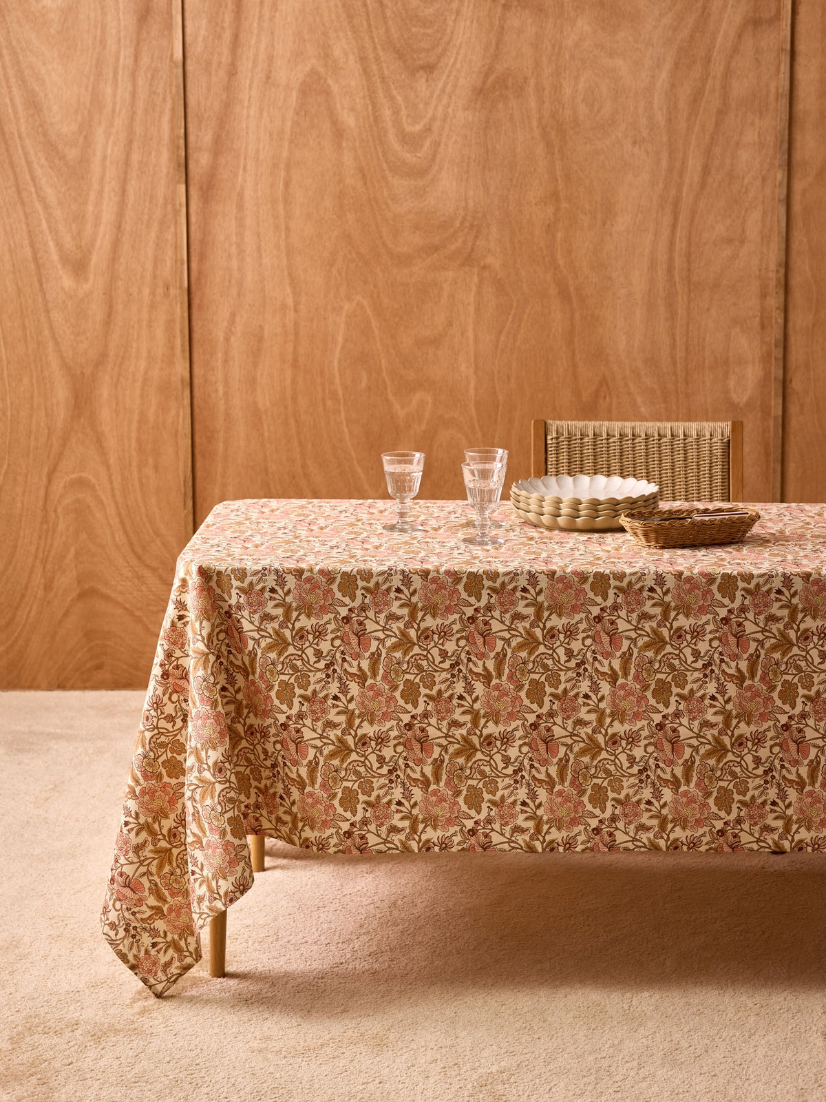 Nappe imprimée en coton tramé