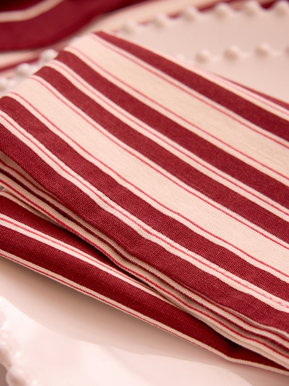 Serviettes de table rayées par lot de 4