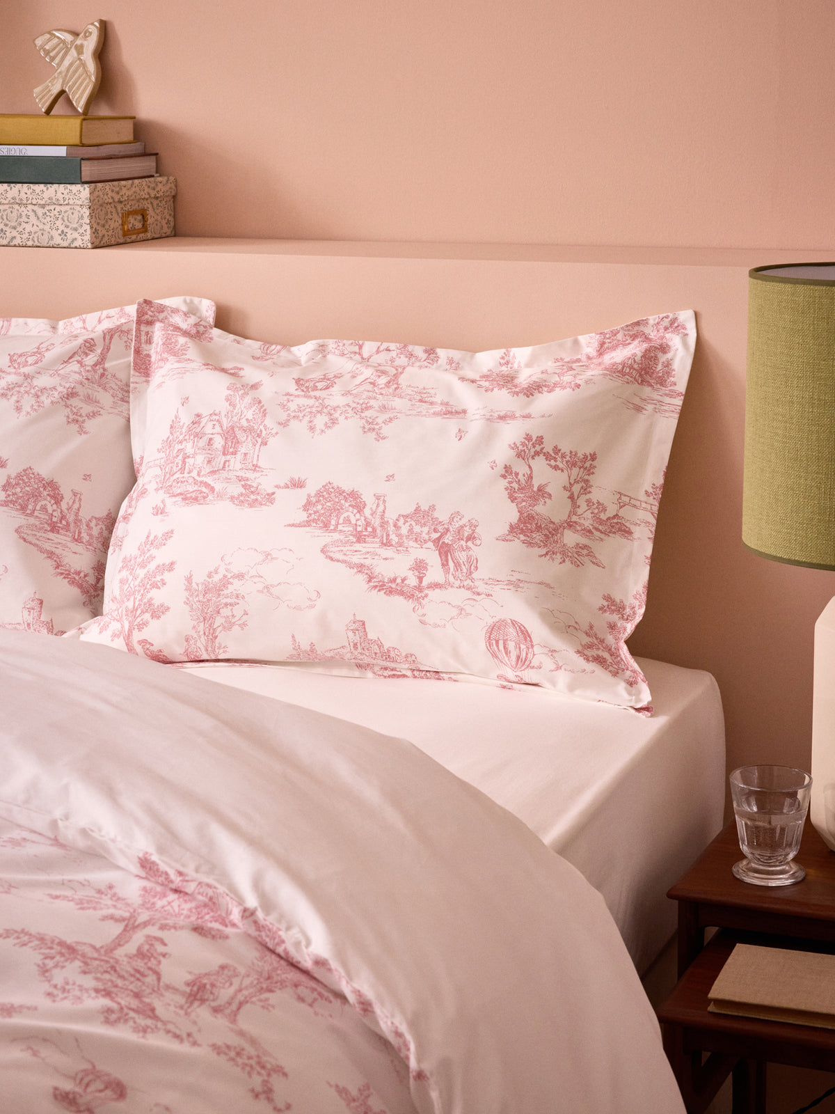 Taie d'oreiller percale de coton "Esprit Toile de Jouy"