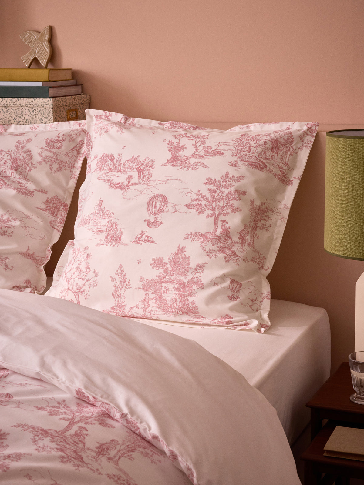 Taie d'oreiller percale de coton "Esprit Toile de Jouy"