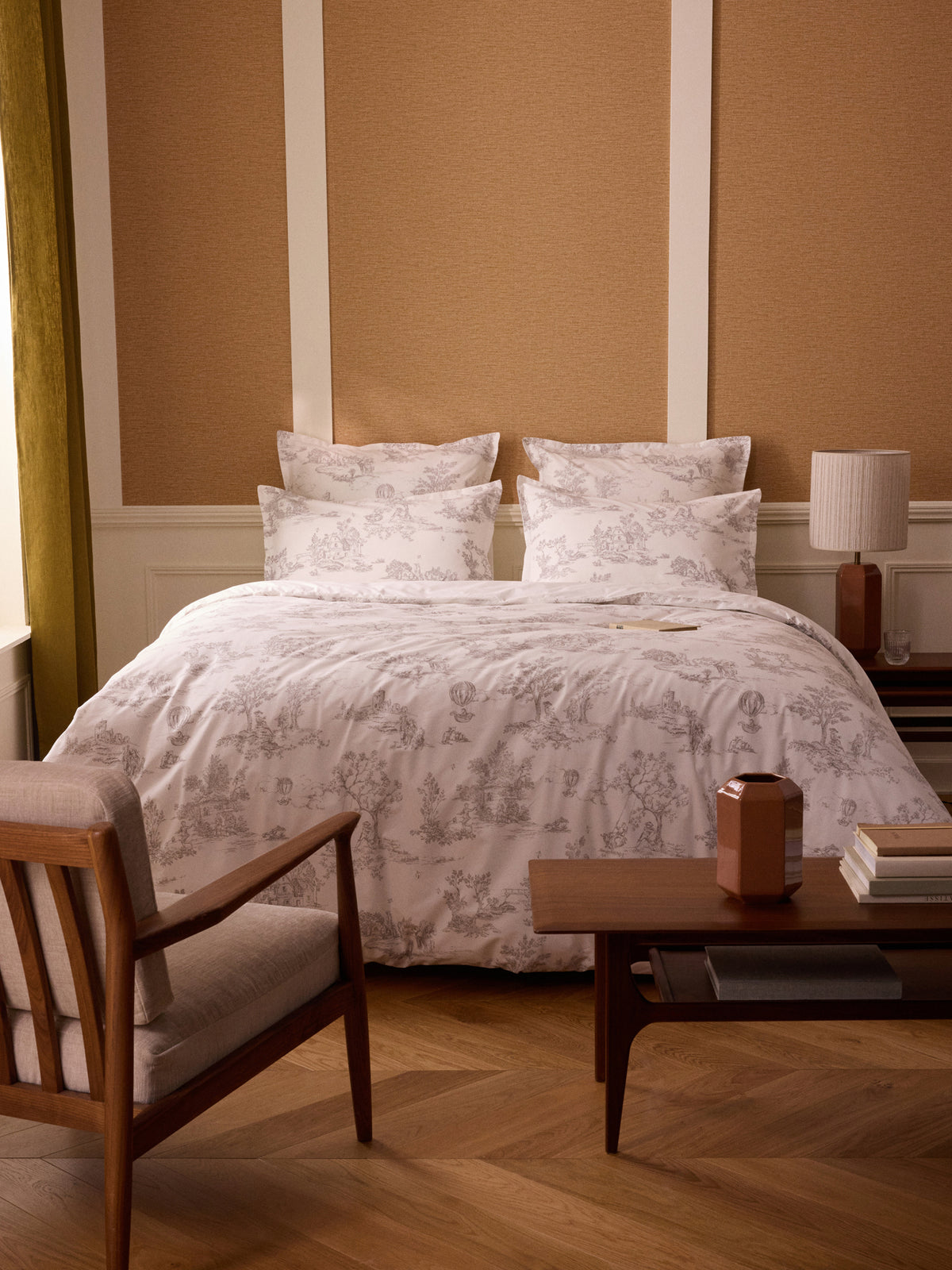 Taie d'oreiller percale de coton "Esprit Toile de Jouy"