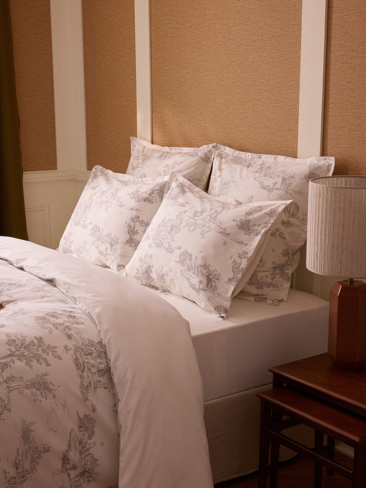 Taie d'oreiller percale de coton "Esprit Toile de Jouy"