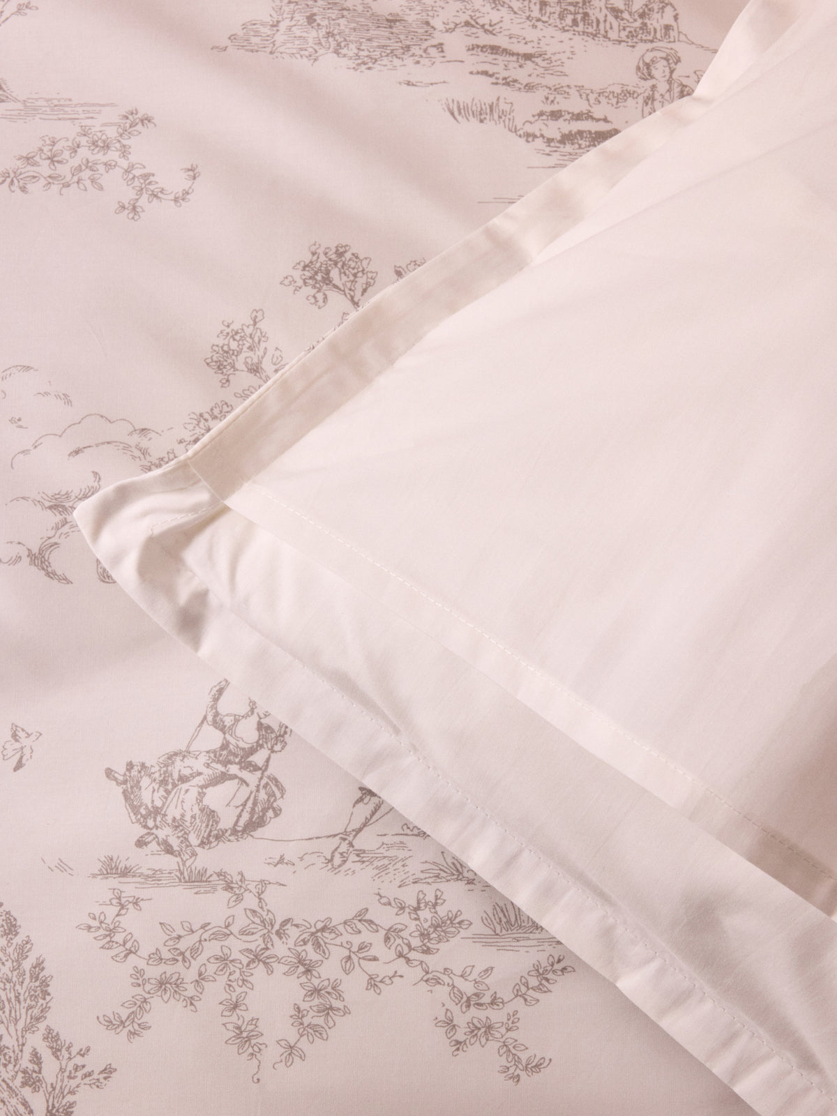 Taie d'oreiller percale de coton "Esprit Toile de Jouy"