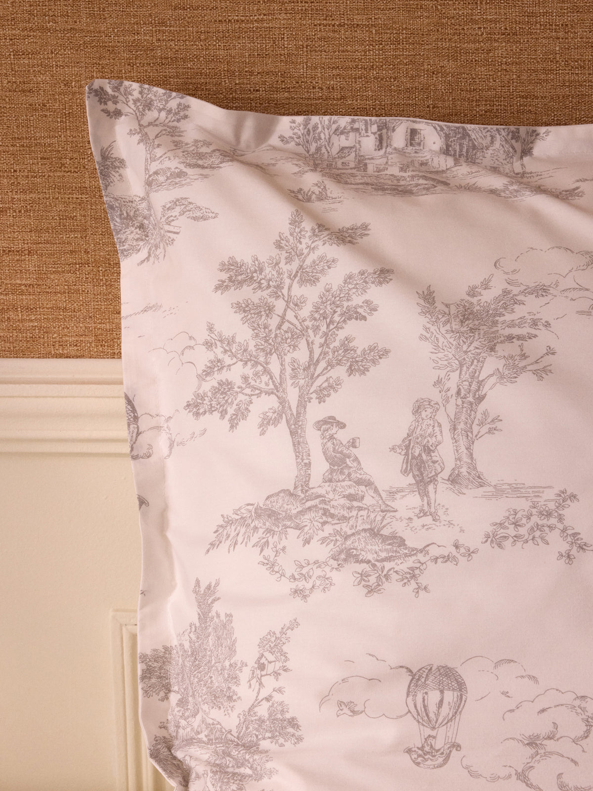 Taie d'oreiller percale de coton "Esprit Toile de Jouy"