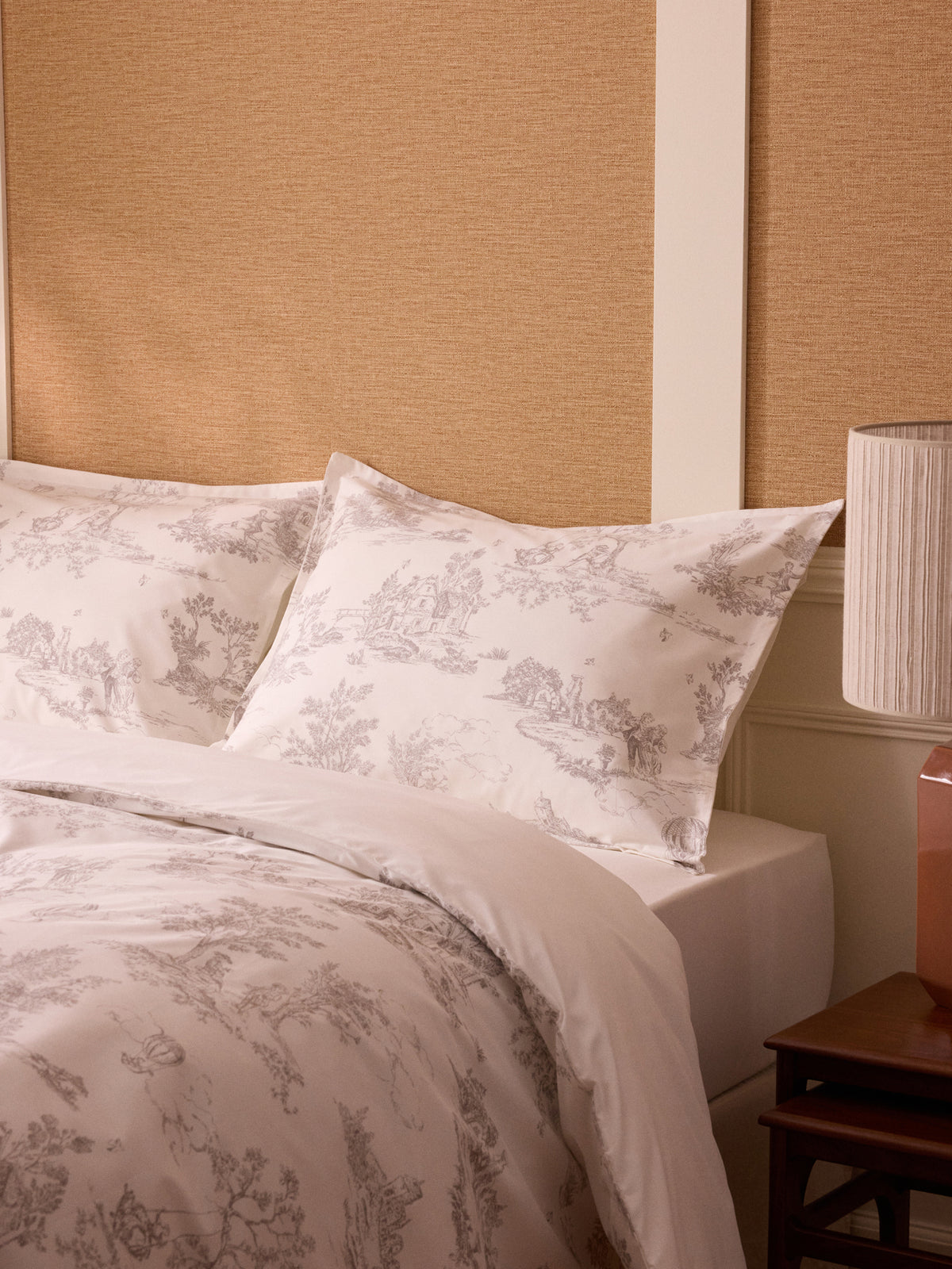 Taie d'oreiller percale de coton "Esprit Toile de Jouy"