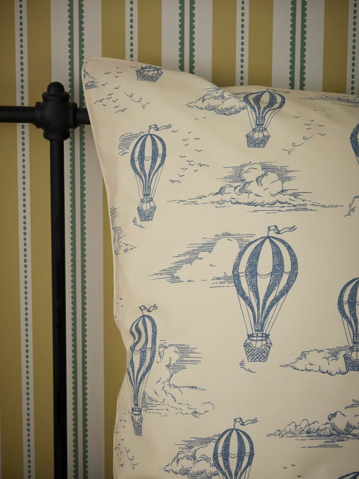 Taie d'oreiller percale de coton "Montgolfière"