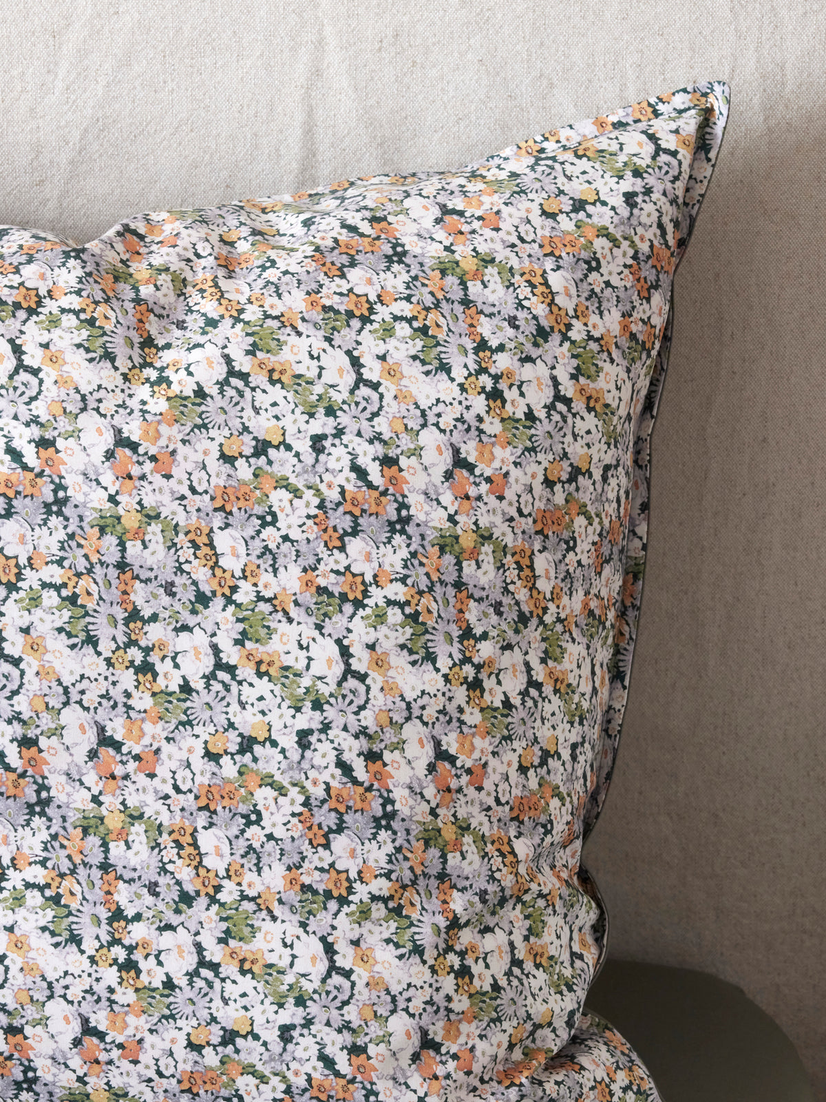 Taie d'oreiller percale de coton et tissu Liberty "Shasta"