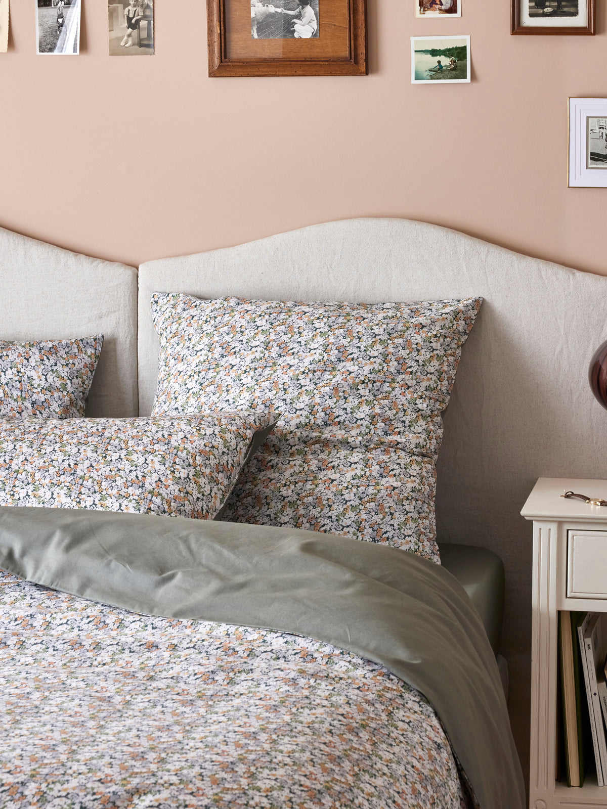 Taie d'oreiller percale de coton et tissu Liberty "Shasta"