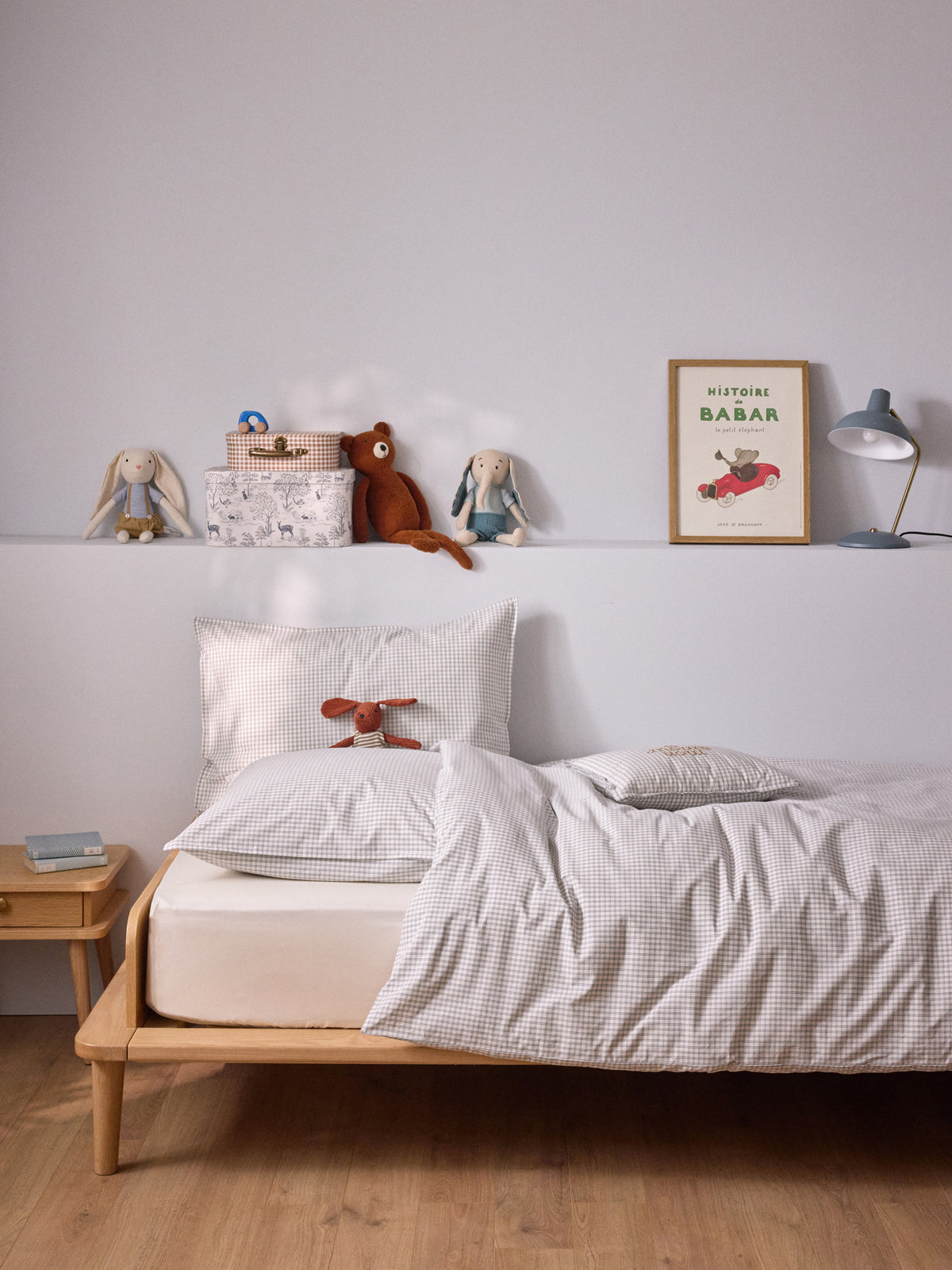 Taie d'oreiller percale de coton tissé teint  "Marin"