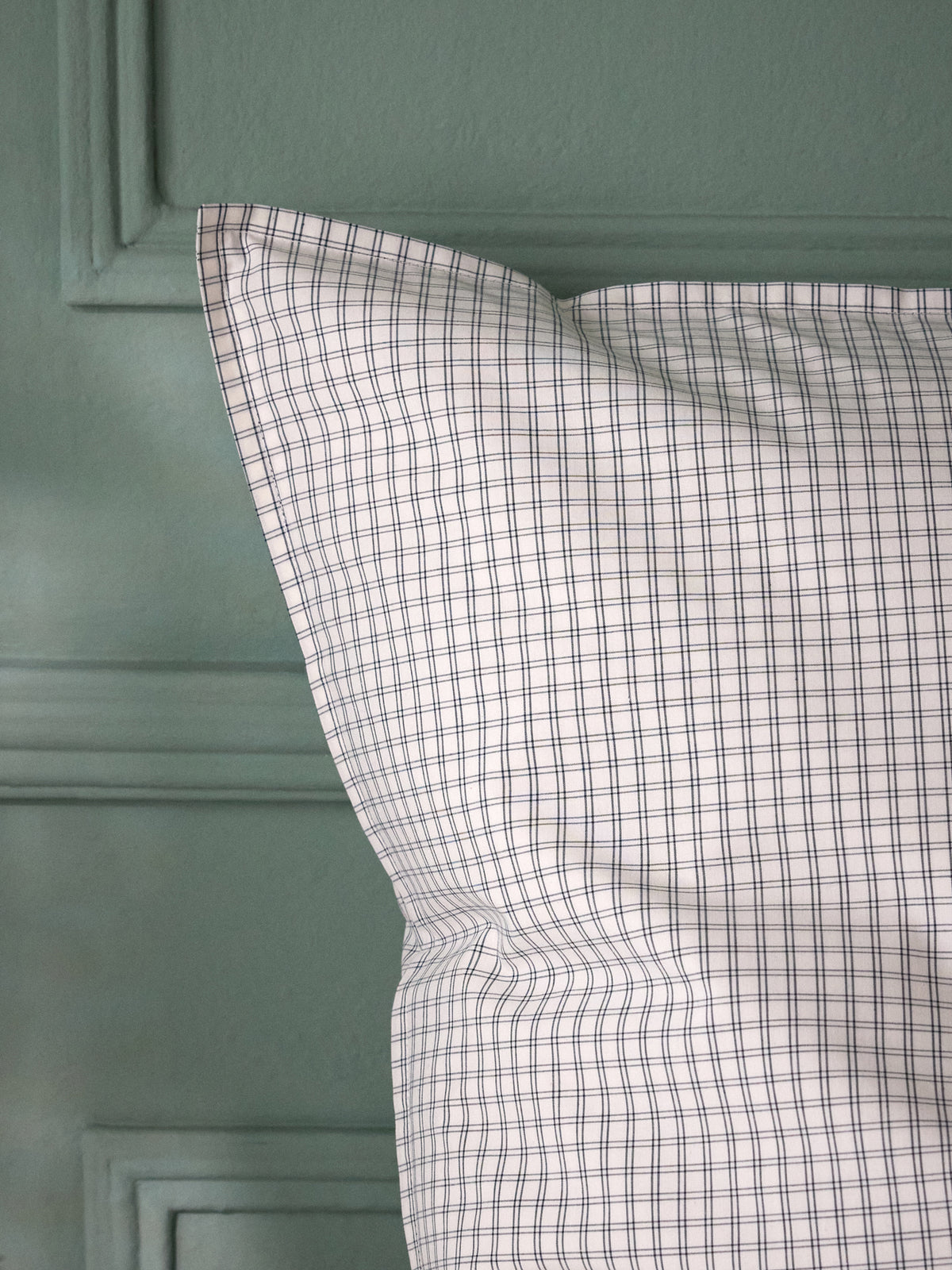 Taie d'oreiller percale de coton tissé teint  "Marin"