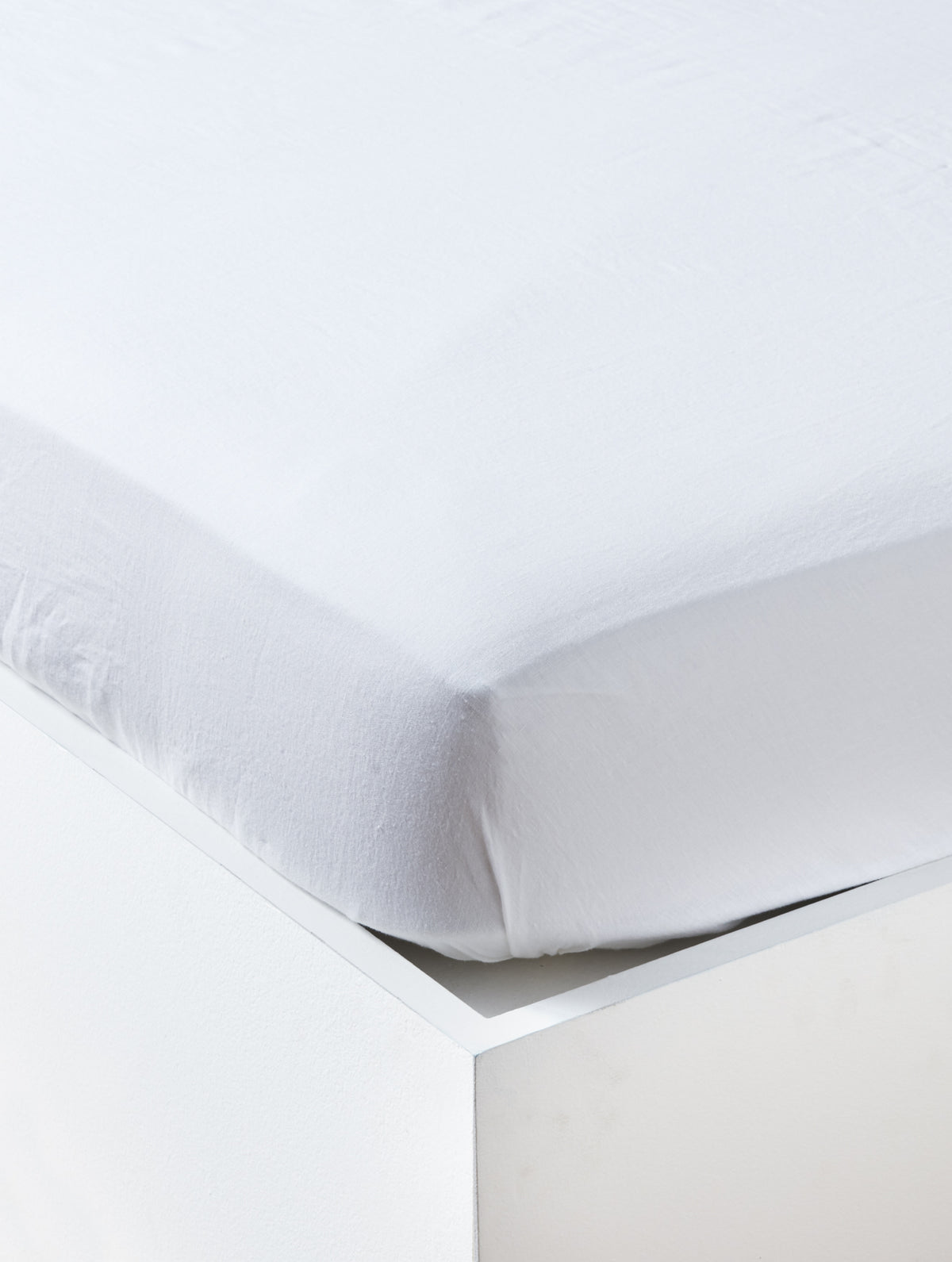 Drap-housse uni lin lavé "Cocoon"