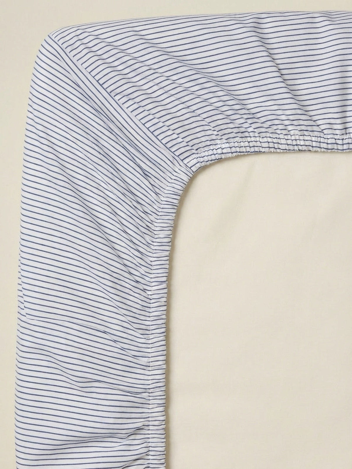 Drap-housse rayé "Esprit petit Jouy"