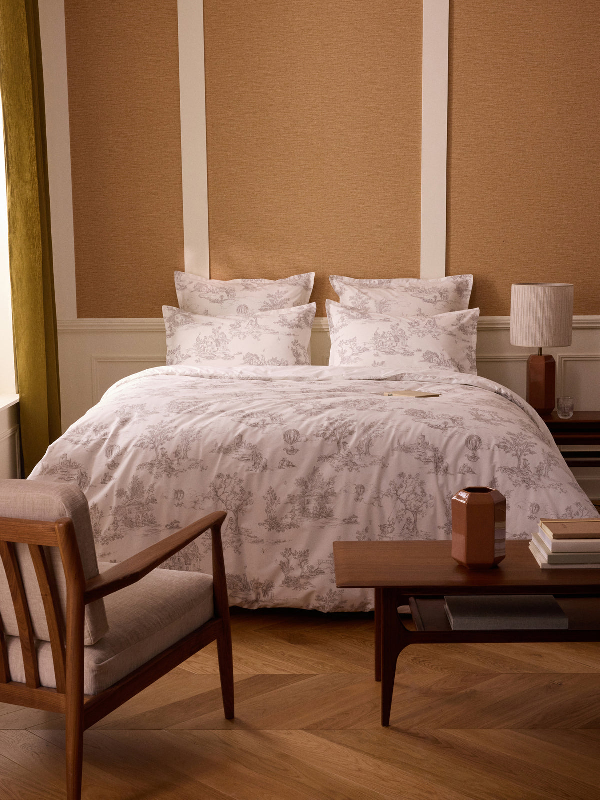 Housse de couette percale de coton "Esprit Toile de Jouy"